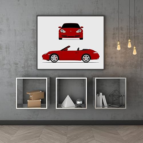 Miniatura 5 de Porsche 911 Carrera 996 (1999-2001) (Front and Side) Inspired Poster Print Wall Art Decor Handmade Carrera Turbo (Unframed)