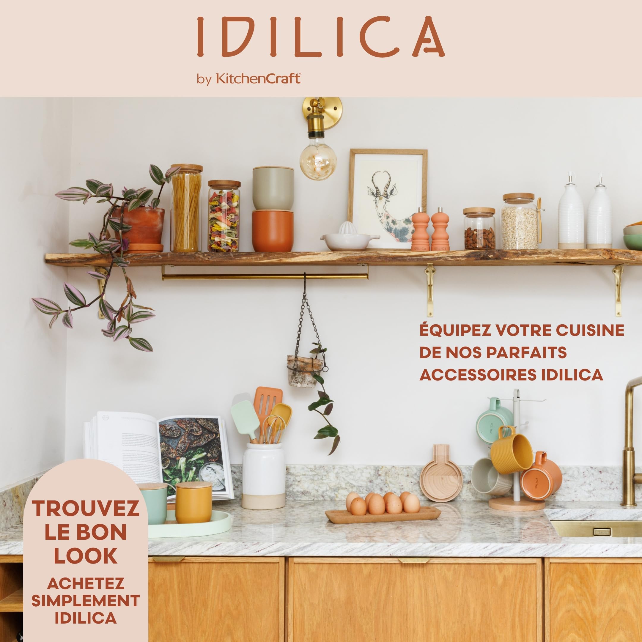 KitchenCraft Idilica Stoneware Pasta Bowls, lot de 4 bols en céramique peu profonds, résistants au micro-ondes et au lave-vaisselle, couleurs assorties