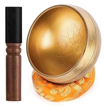 Tibetan Singing Bowl Set With Mallet And Cushion For Yoga, Meditation