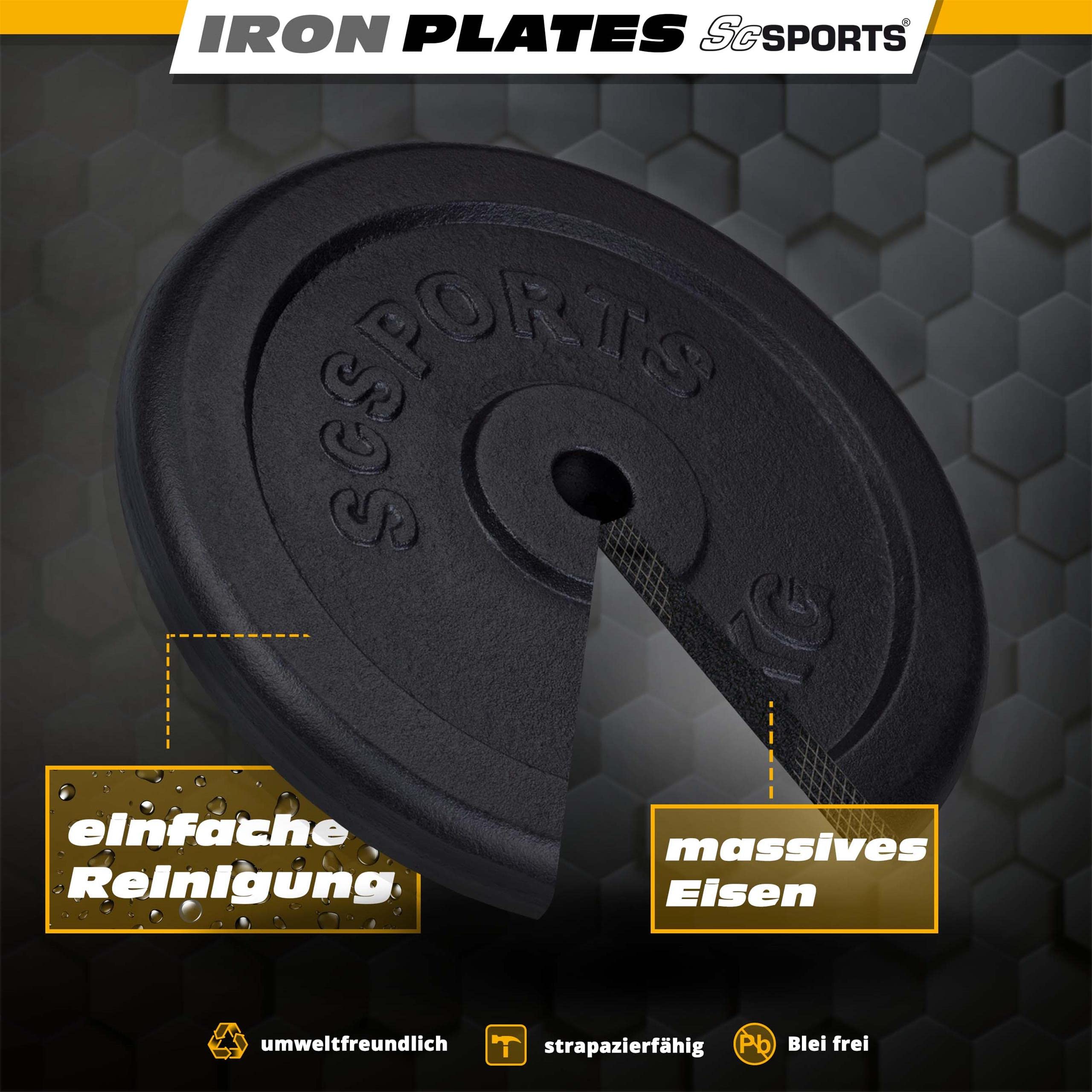 ScSPORTS® Set di dischi da 30 mm, 2-120 kg, in ghisa