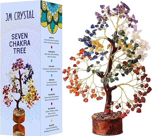Árbol de la vida de los siete chakras, árbol de cristal para energía positiva, 10-12 pulgadas, decoración del hogar, árbol de chakras hecho a mano,
