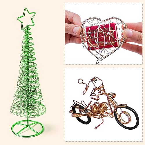 Miniatura 6 de 25 rollos de alambre de aluminio multicolor, calibre 200.031 in, metal flexible para joyería de colores artísticos, alambre para joyería (1230 pies)