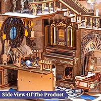 Vista 11 de CUTEBEE Kit de Rincón de Libros, Kit de Casa en Miniatura DIY Booknook, Casa Pequeña, Rompecabezas de Madera 3D, Kit de Casa de Muñecas para Adultos