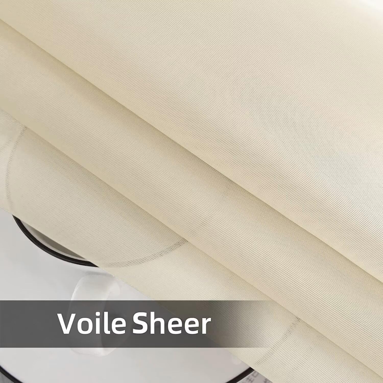 SpaceDresser Voilages imperméables pour terrasse – 2 Panneaux de voilages d'intérieur avec Passe-Tringle pour Salon, 254 x 243 cm (l x L), Ivoire