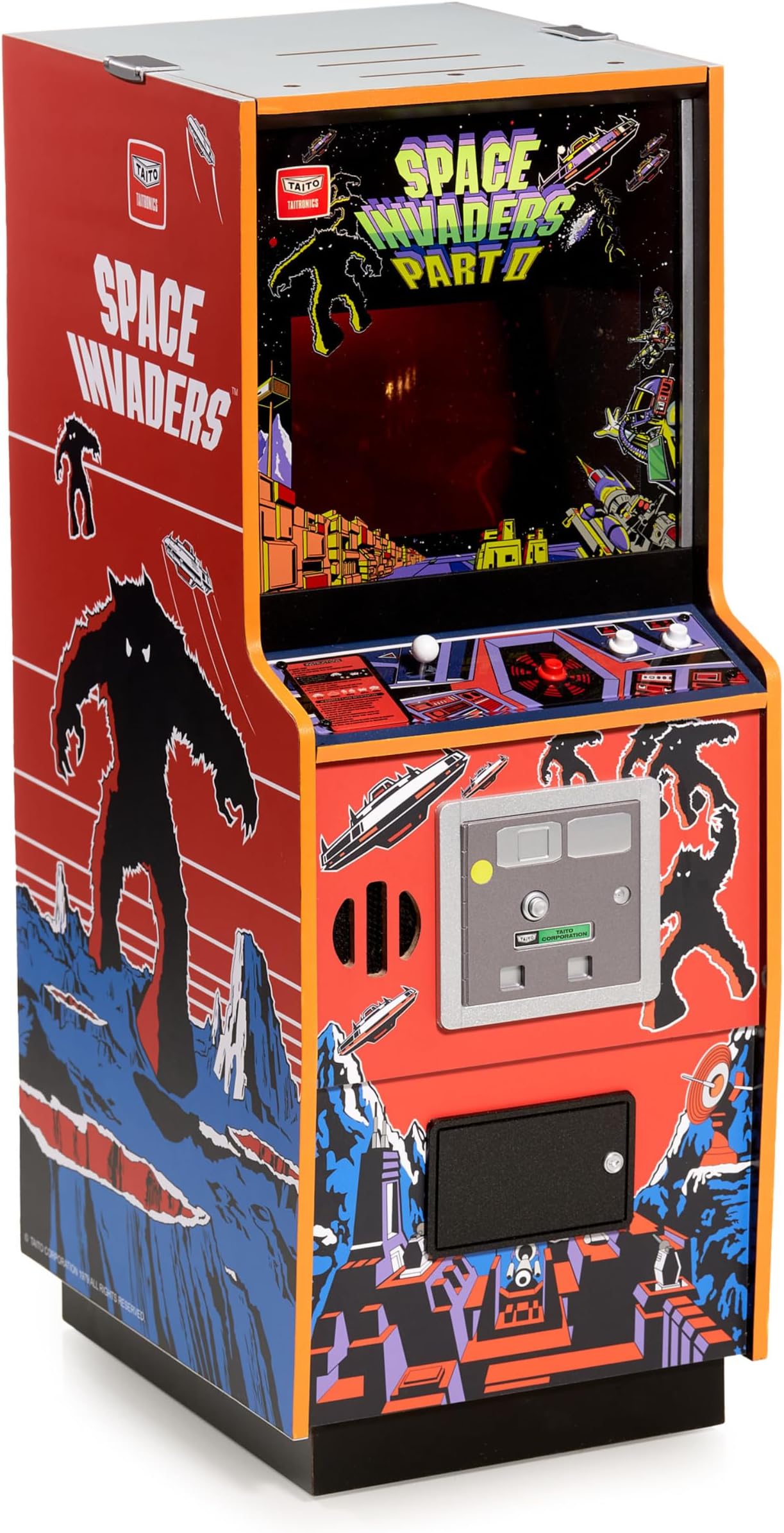 Numskull Quarter Arcades Space Invaders II Collector's Edition Mini Arcade - 1/4 Scale Authentic Wooden Replica, Original ROM, Rechargeable Battery & 3W Speakers for Retro Enthusiasts [video game]