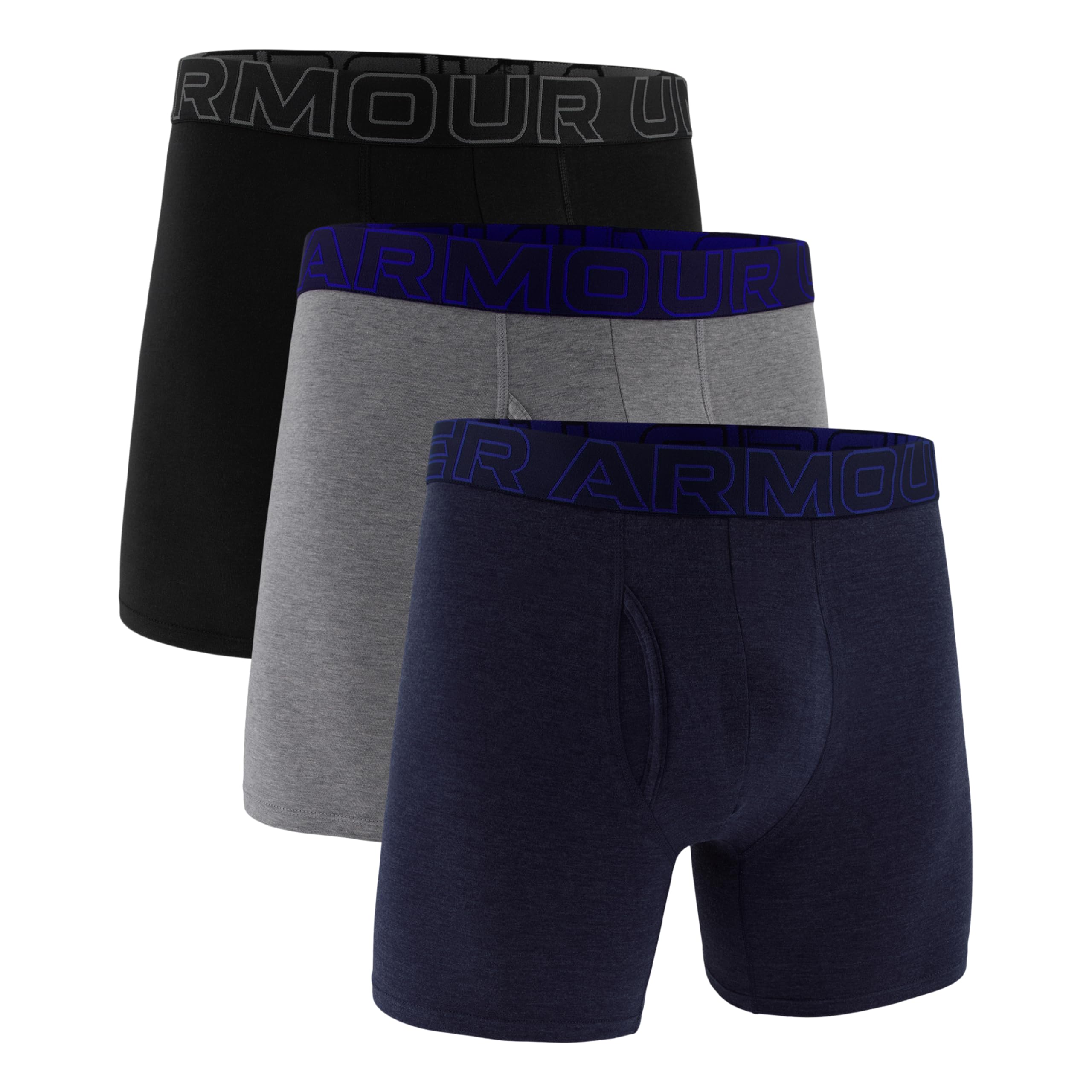 Under Armour mens 3-pack Performance Cotton Boxer Brief 6 Inseam All-day Comfort Ultra-soft