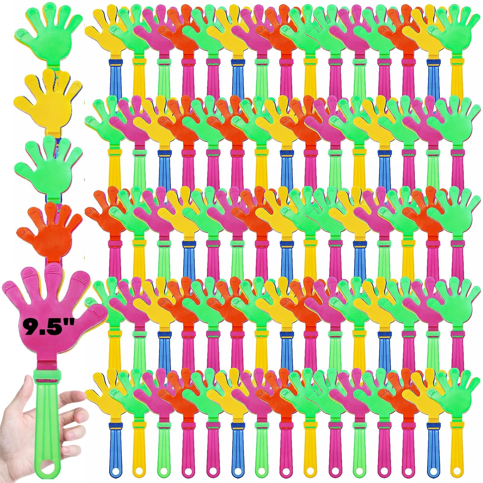 Photo 1 of ***MISSING PARTS***
Tlence 80 Pack 9.5 Inch Hand Clappers, Colorful NoiseMakers Bulk, Party Favors Hand Soundboard, Large Plastic Noise Makers Clackers for Graduation Celebrations Sporting Events, Random Color