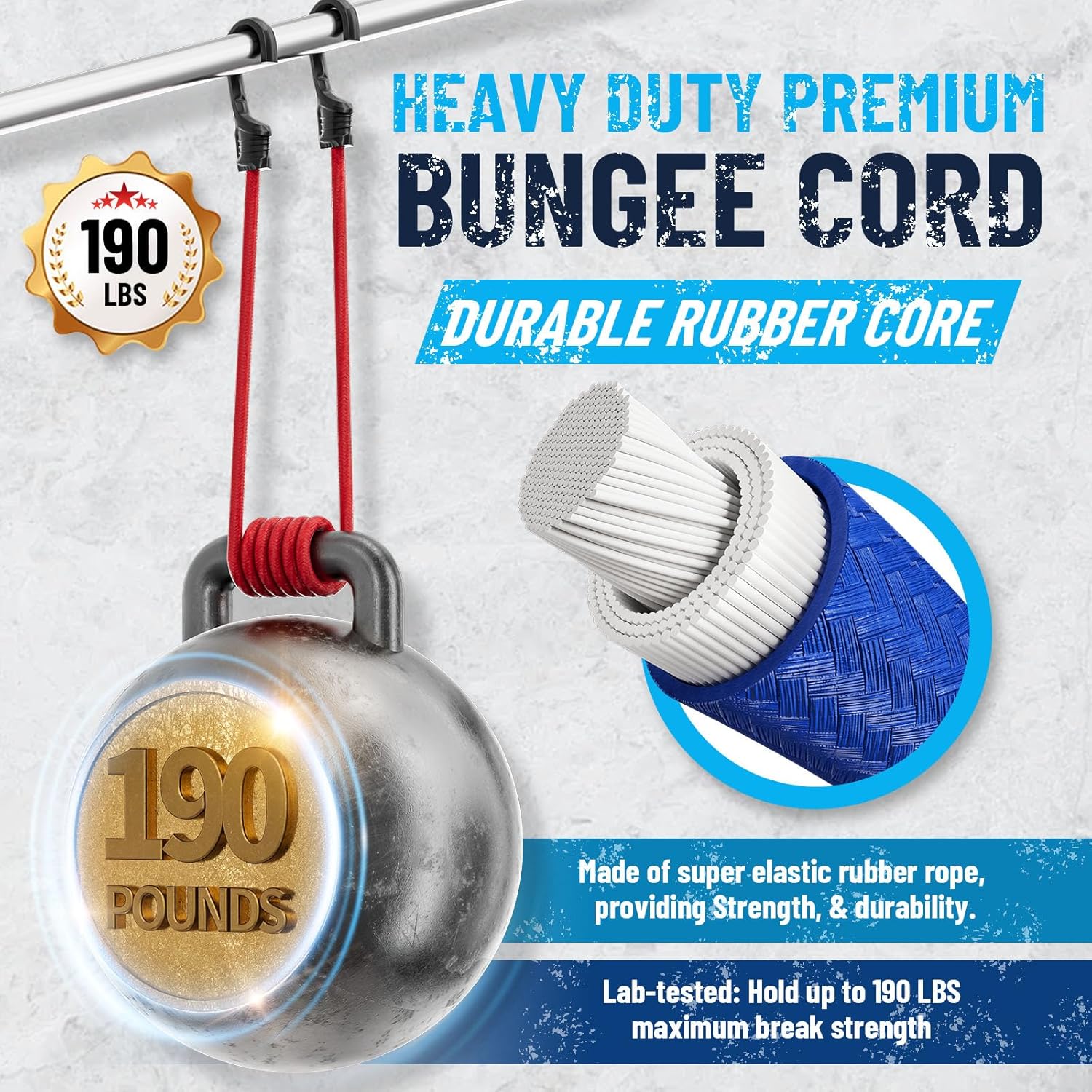 to Be Hero Bungee Cords with Hooks - 86pcs Set Includes 10", 18", 24", 32", 40" - Bungee Cords Heavy Duty Outdoor Use - Versatile Elastic Straps for Secure Cargo and Outdoor Activities