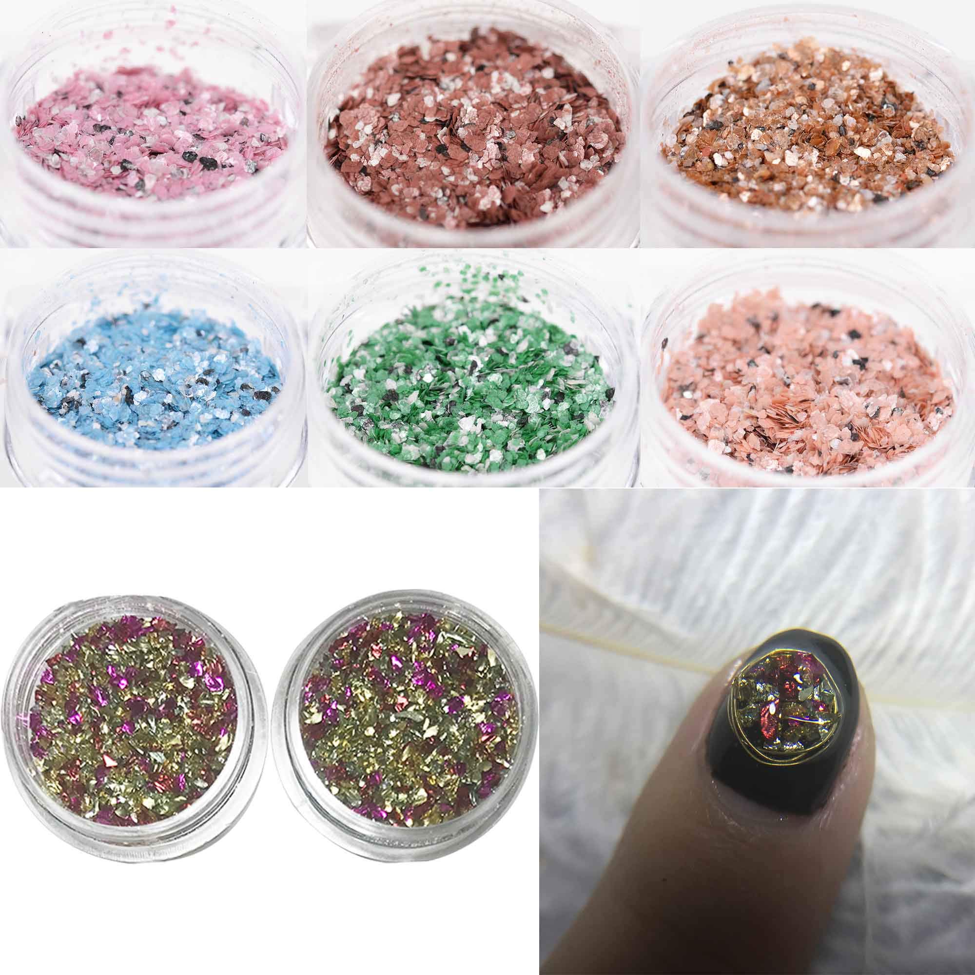 Kit di 5 x 30 ml in resina epossidica trasparente, 10 stampi in silicone con 56 brillantini, set di decorazioni per ciondoli, collane, orecchini, bracciali, ciondoli e collane