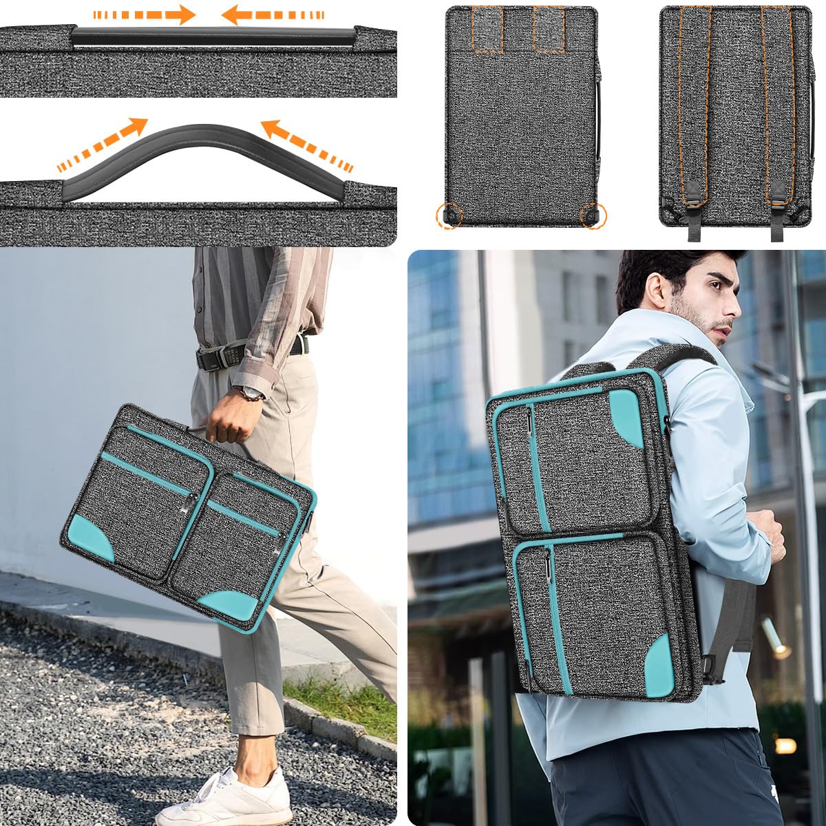 HSEOK Custodia per Laptop Custodia da 15" 15,6" 16" Custodia Protettiva per PC Spostamenti e Viaggi di Lavoro，Zaffiro