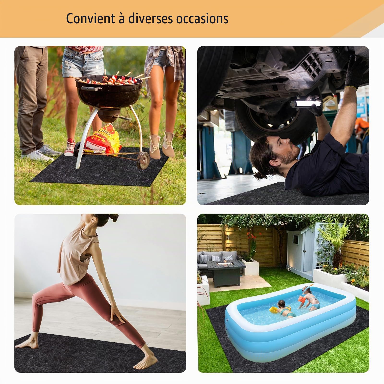Les-Theresa Tapis de sol imperméable lavable pour protéger le sol de l'abri de l'usure (100 x 160 cm)