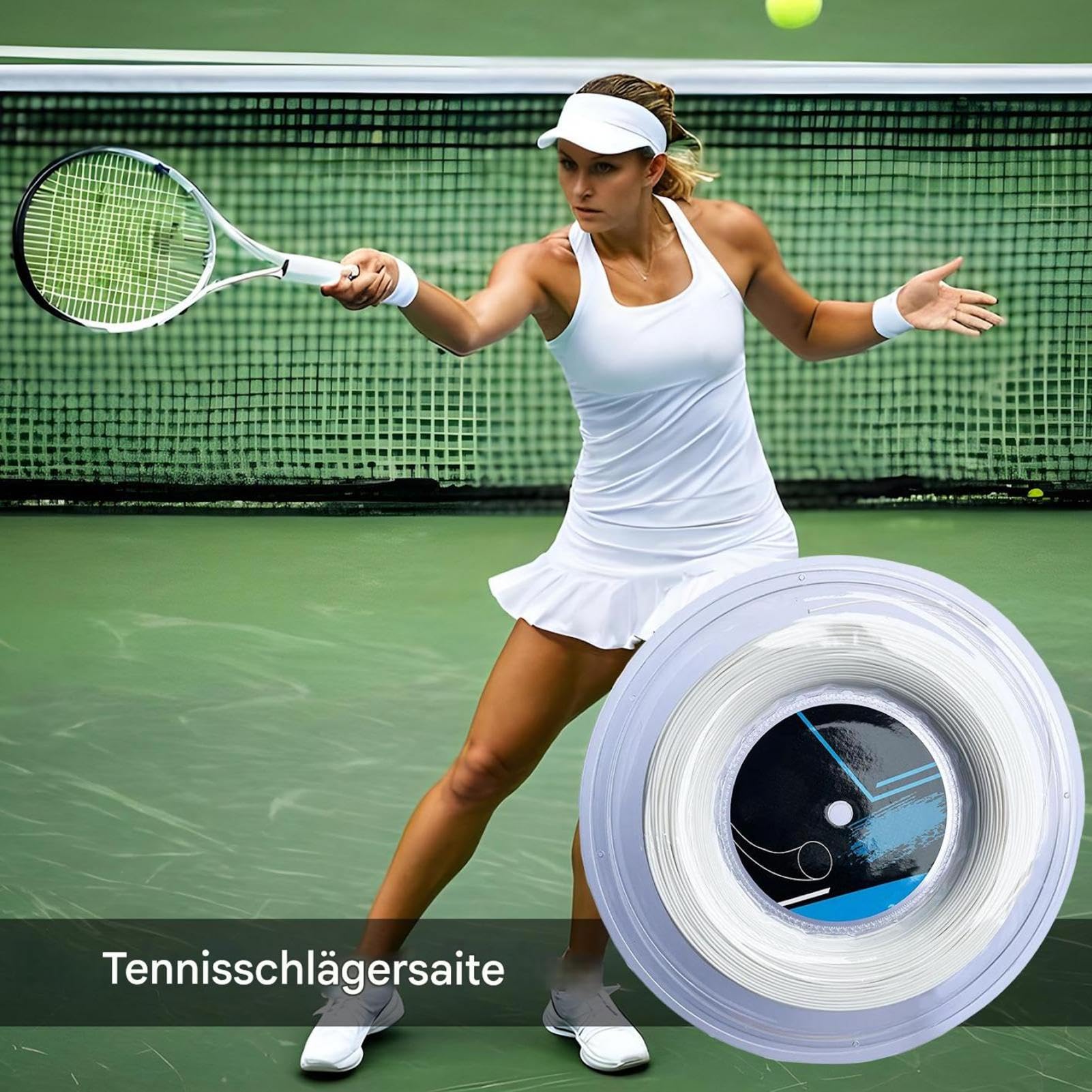 Struny tenisowe do treningu, do ćwiczeń tenisowych, elastyczne linie do gier w piłkę, 200 m wysokiej siły, amortyzacja uderzeń, gry w piłkę, tenis, lines do zawodów i treningu