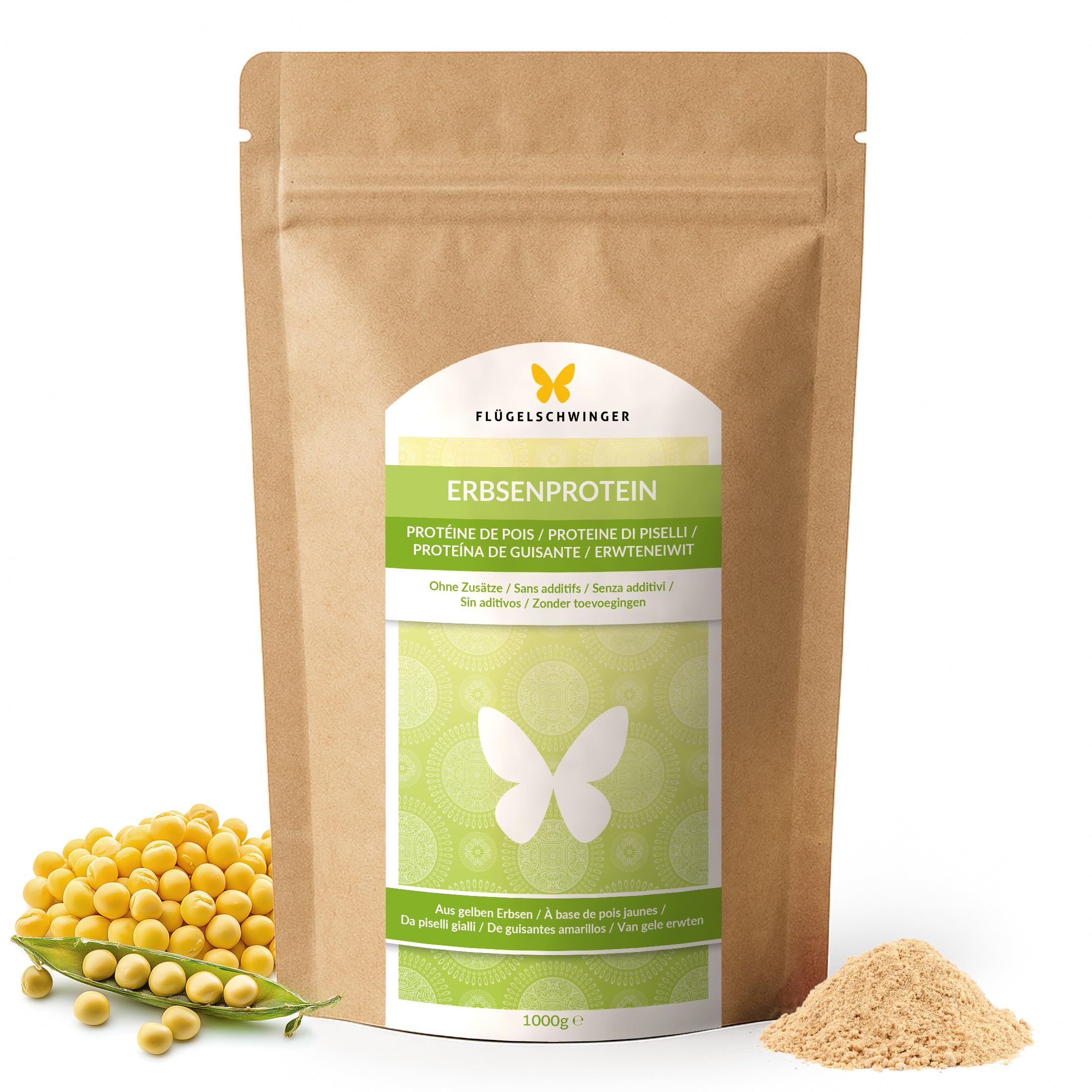 1kg de Protéine de Pois, à partir de pois jaunes au goût neutre, naturellement vegan, sans soja (1000g)