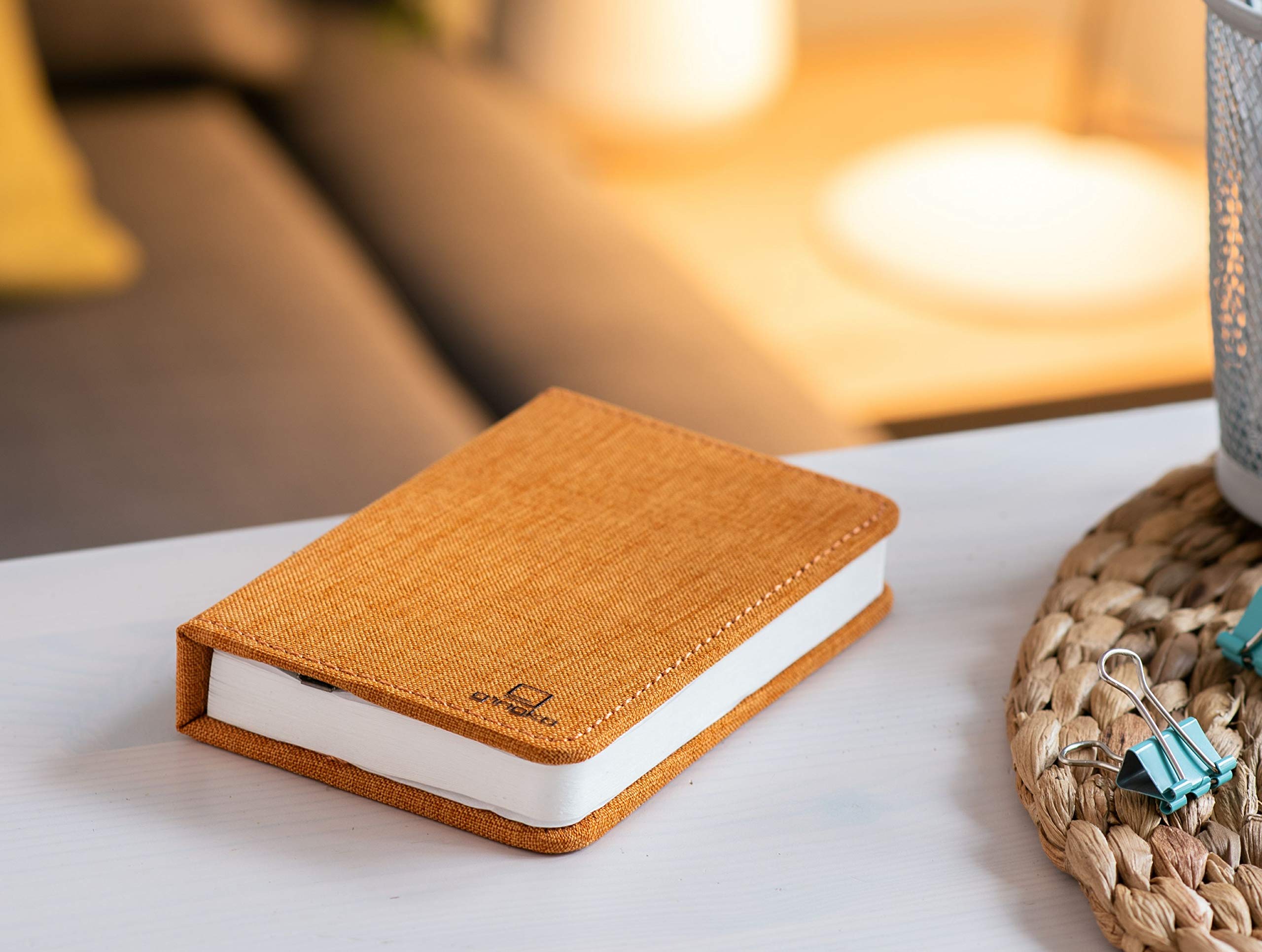 Gingko Smart Booklight - lniana mini harmonia pomarańczowa