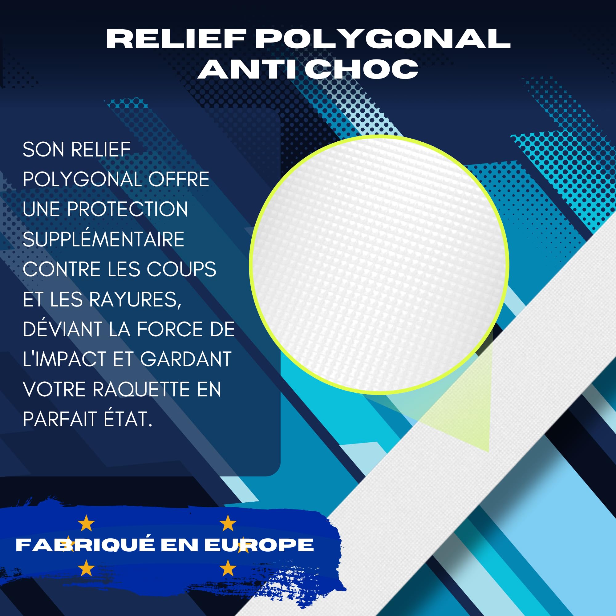 Raquette de Padel Protection Transparent Rugueux - Accessoire Multi-granulés en Silicone