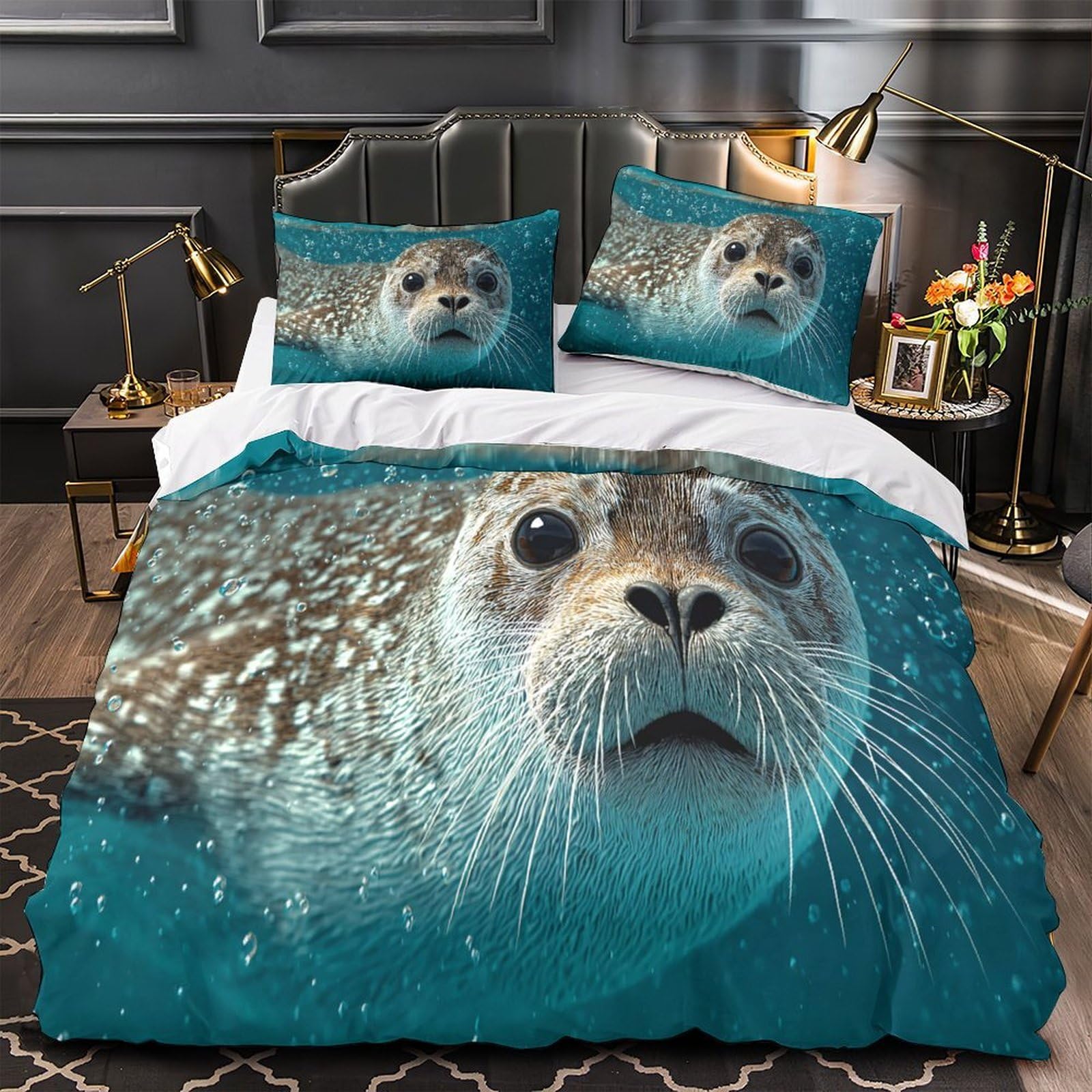 Housse de couette phoque pour une chambre parentale cocooning
