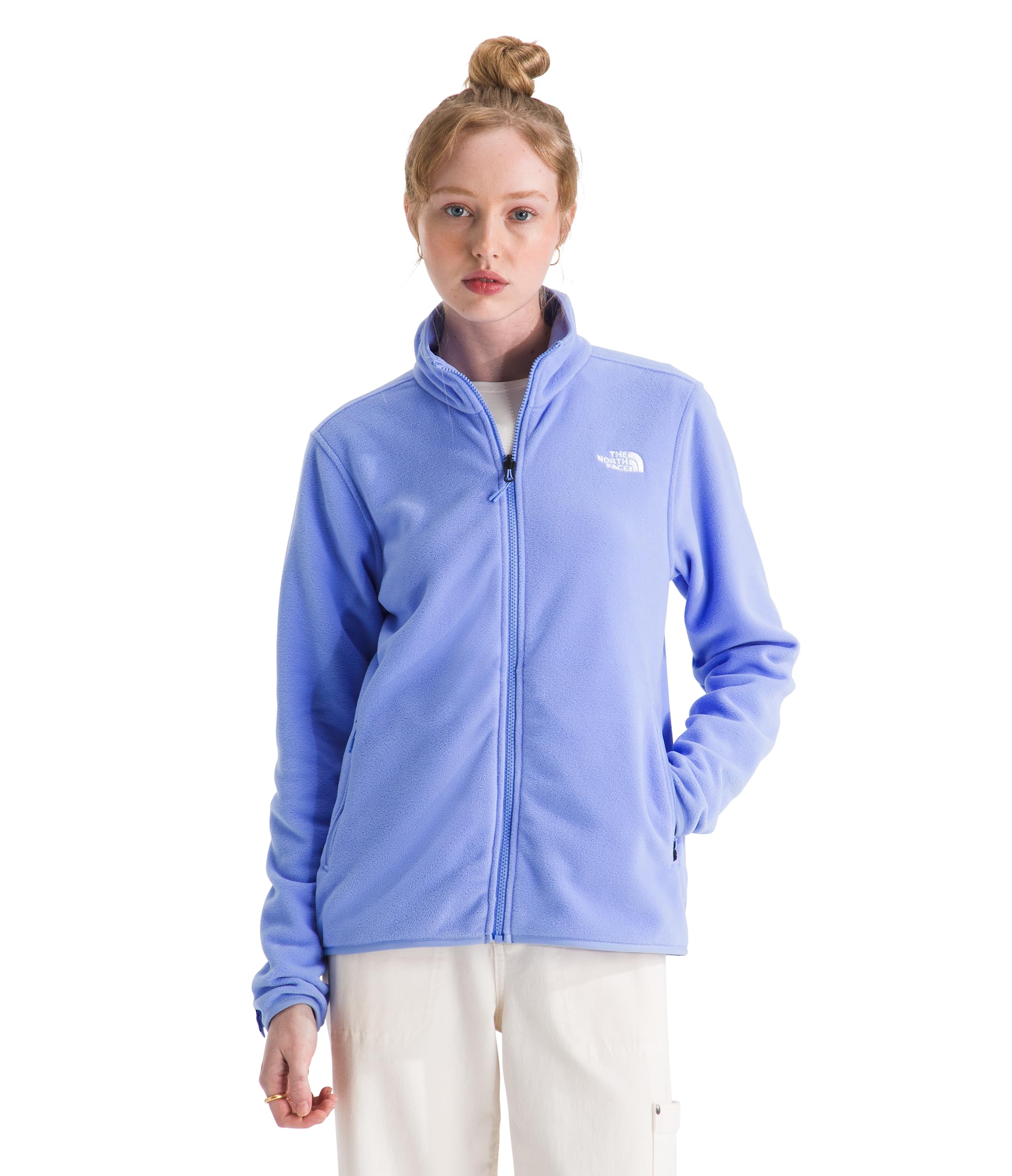 The North Face Women's Glacier Fleece Jacket (Standard & Plus Size) - Soft Pullover With Zippered Hand Pockets X-Large Periwinkle Glow
