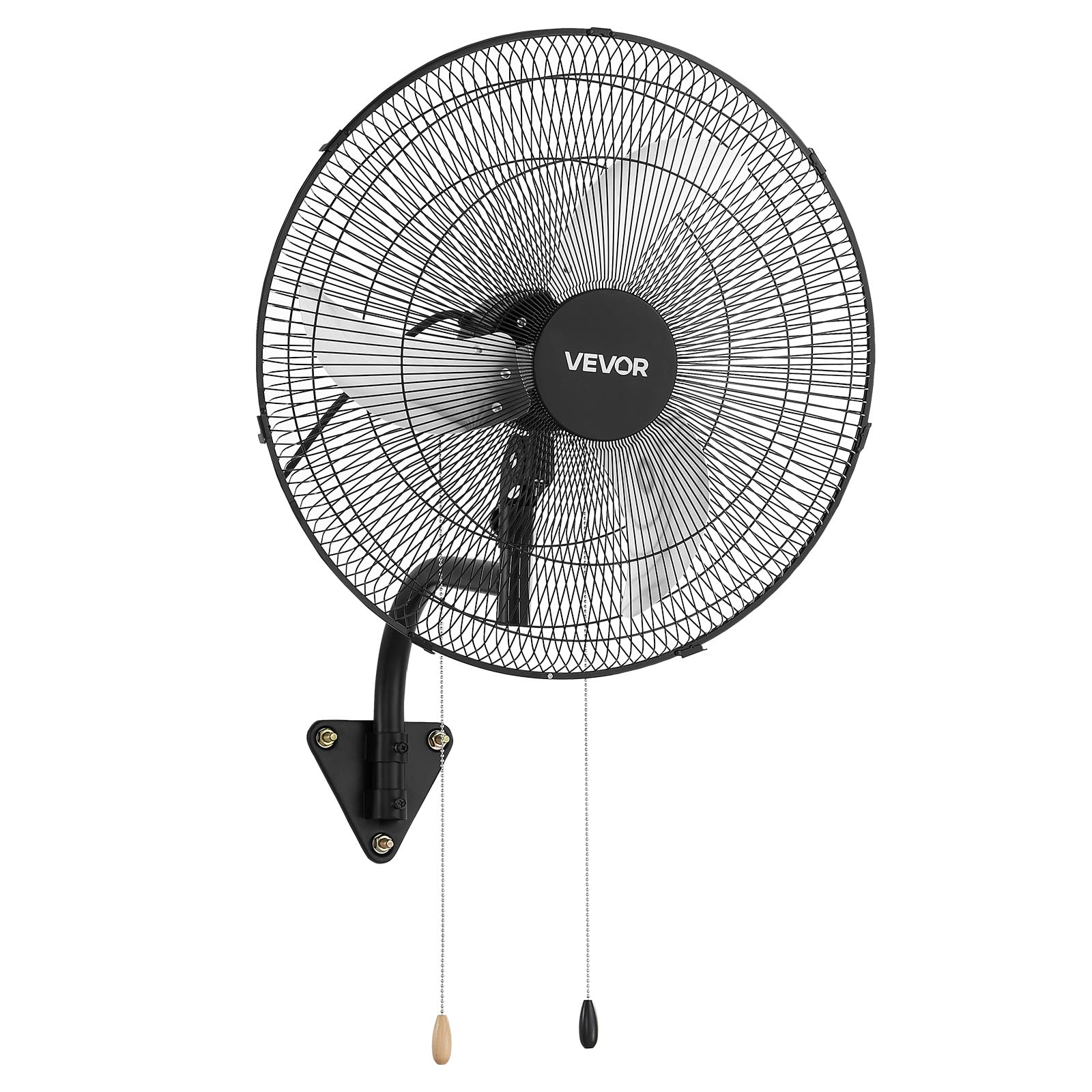 VEVOR Ventilateur Mural Industriel 50 cm, Ventilateur Oscillant pour Atelier, Garage, Entrepôt et Salle de Sport, 3 Vitesses, Oscillation Automatique, Angle Réglable, Pales en Alu, Grille en Acier