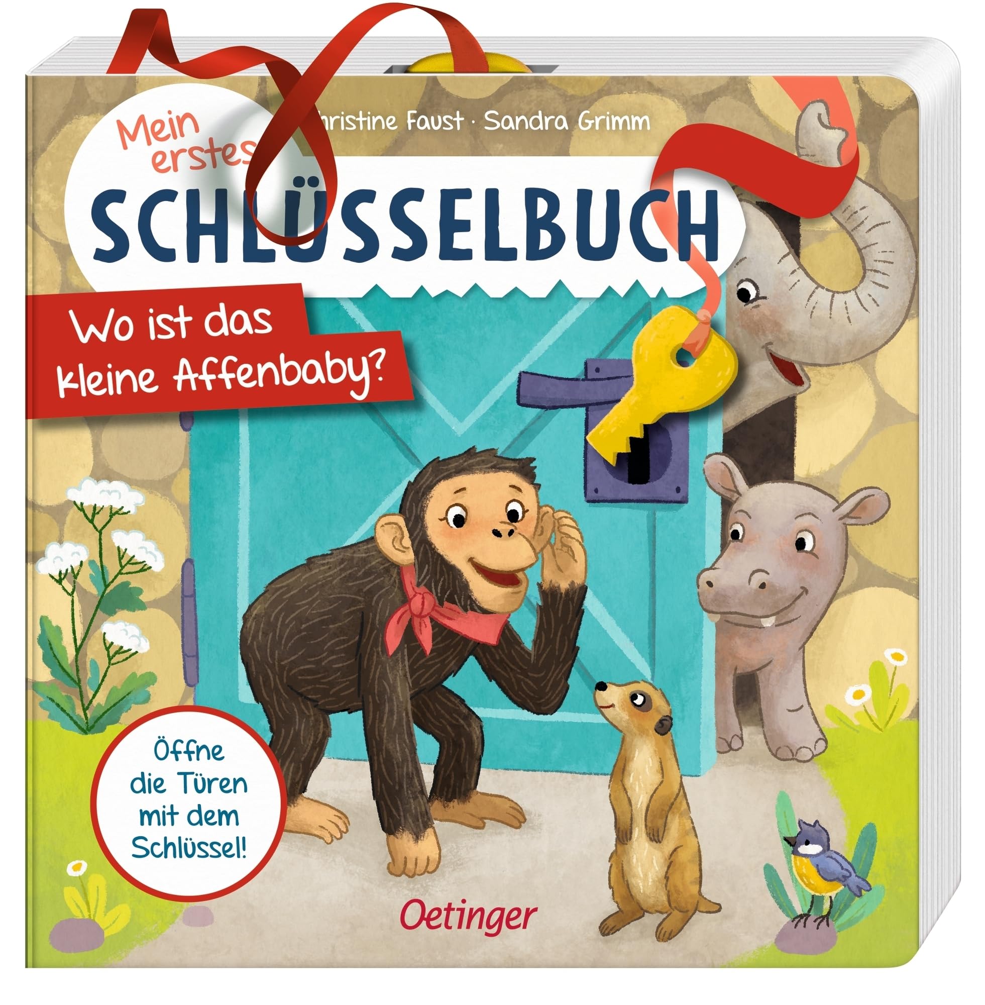 Mein erstes Schlüsselbuch. Wo ist das kleine Affenbaby?: Spielbuch über Tiere im Zoo mit Schlüssel und Türklappen zum Öffnen für Kinder ab 2 Jahren
