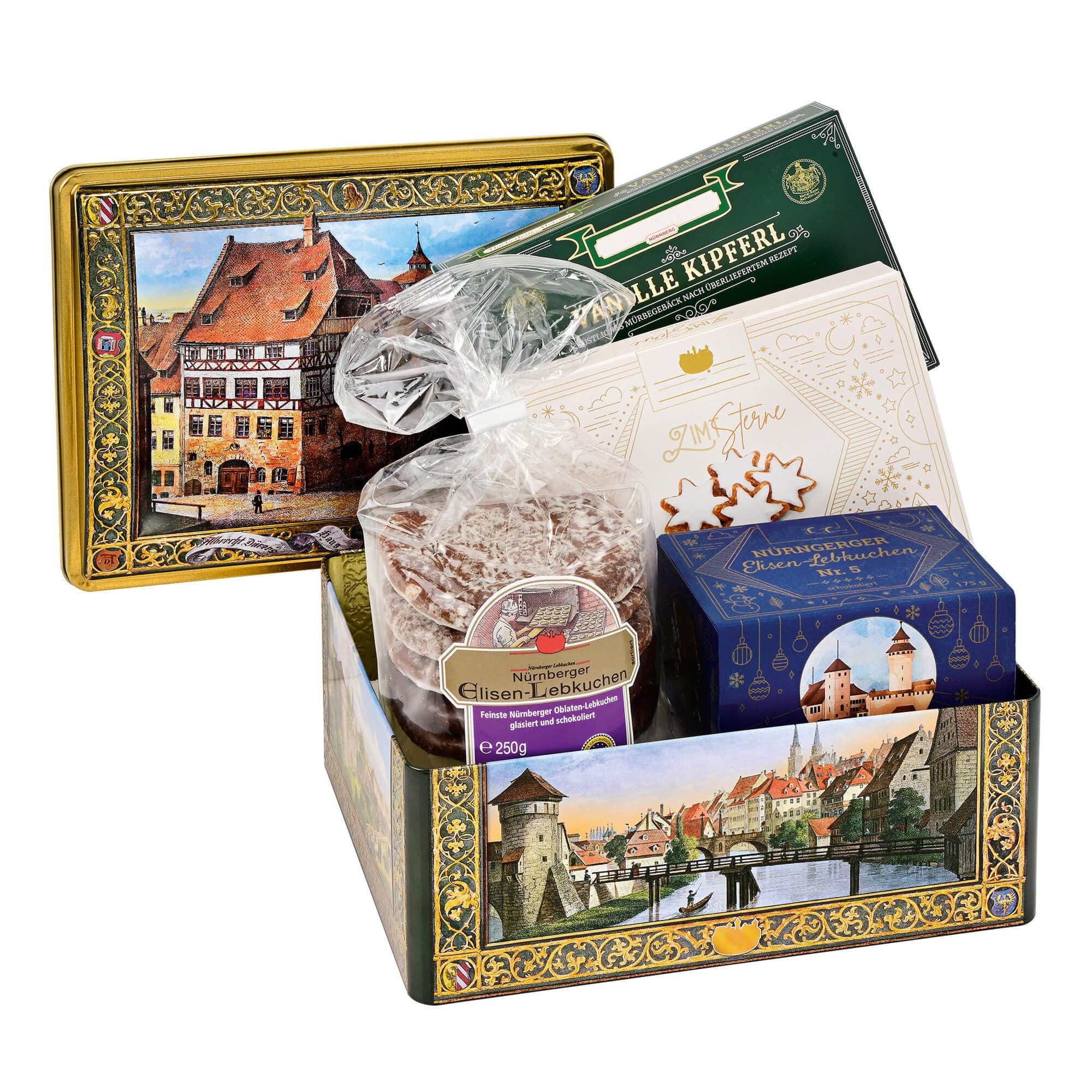 Nürnberger Schatzkästchen Metalltruhe mit Lebkuchen, ca. 650 g
