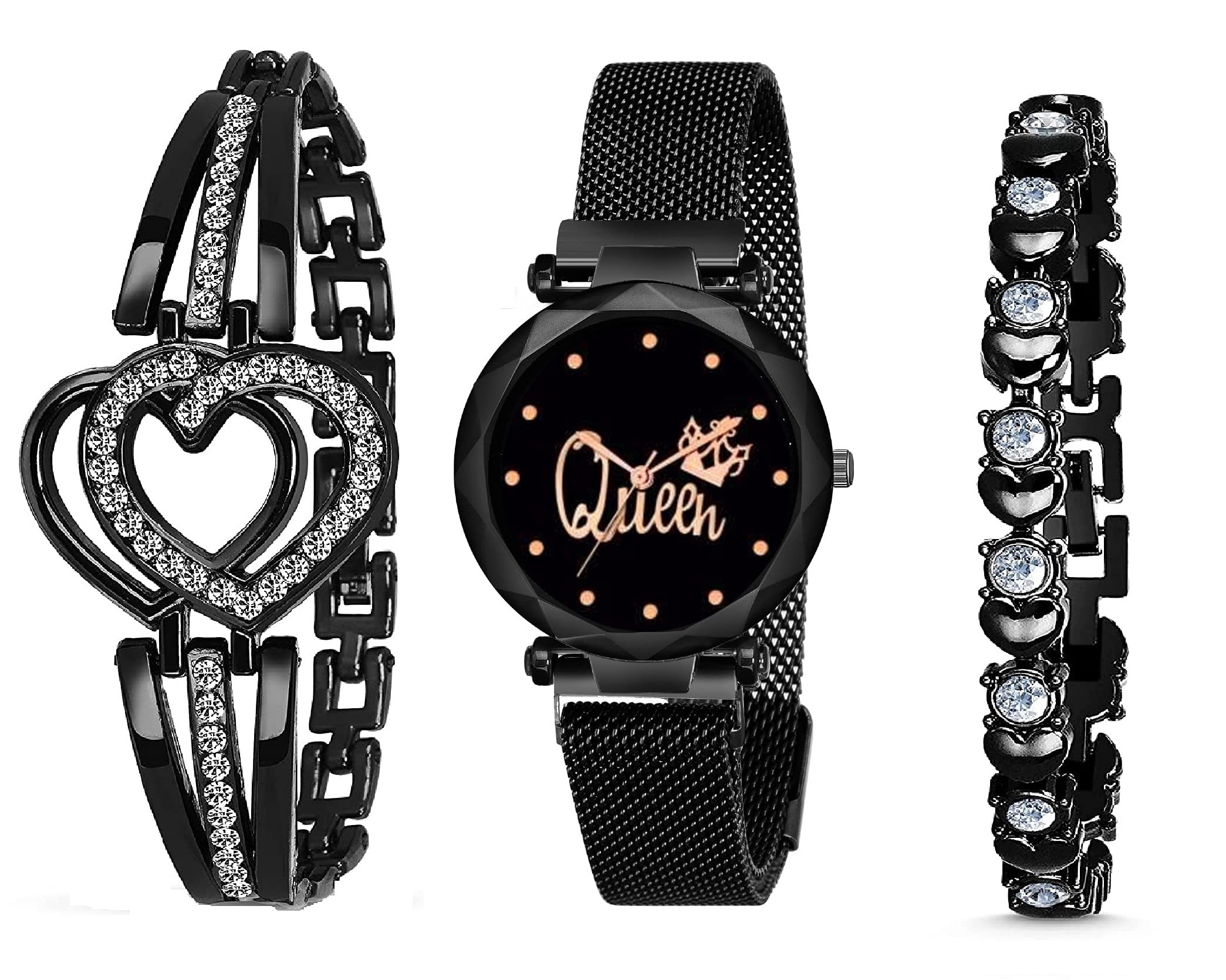 KIARVI GALLERY Queen Dial Magnet Strap Analog Watch and 2 Bracelet Combo for Girls and Women(Combo of 3) (B09FQBR5GG) Amazon Price History, Amazon Price Tracker