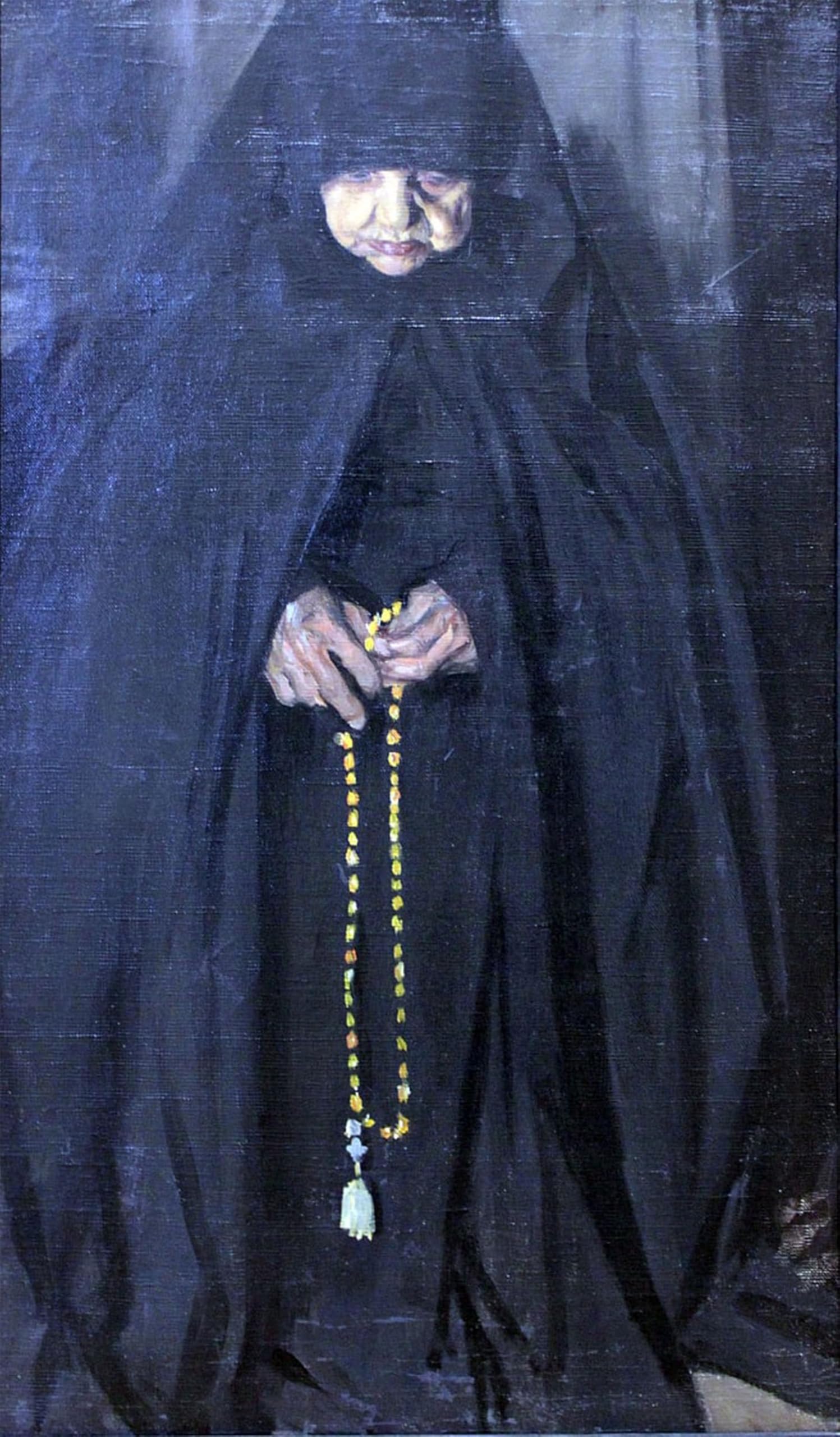 ARTXLXXBN Famous Painting Art Wall Decor Abstract Art Picture Old Nun by Boris Mikhailovich Kustodiev Animal Pictures for Home Decor 60x90cm
