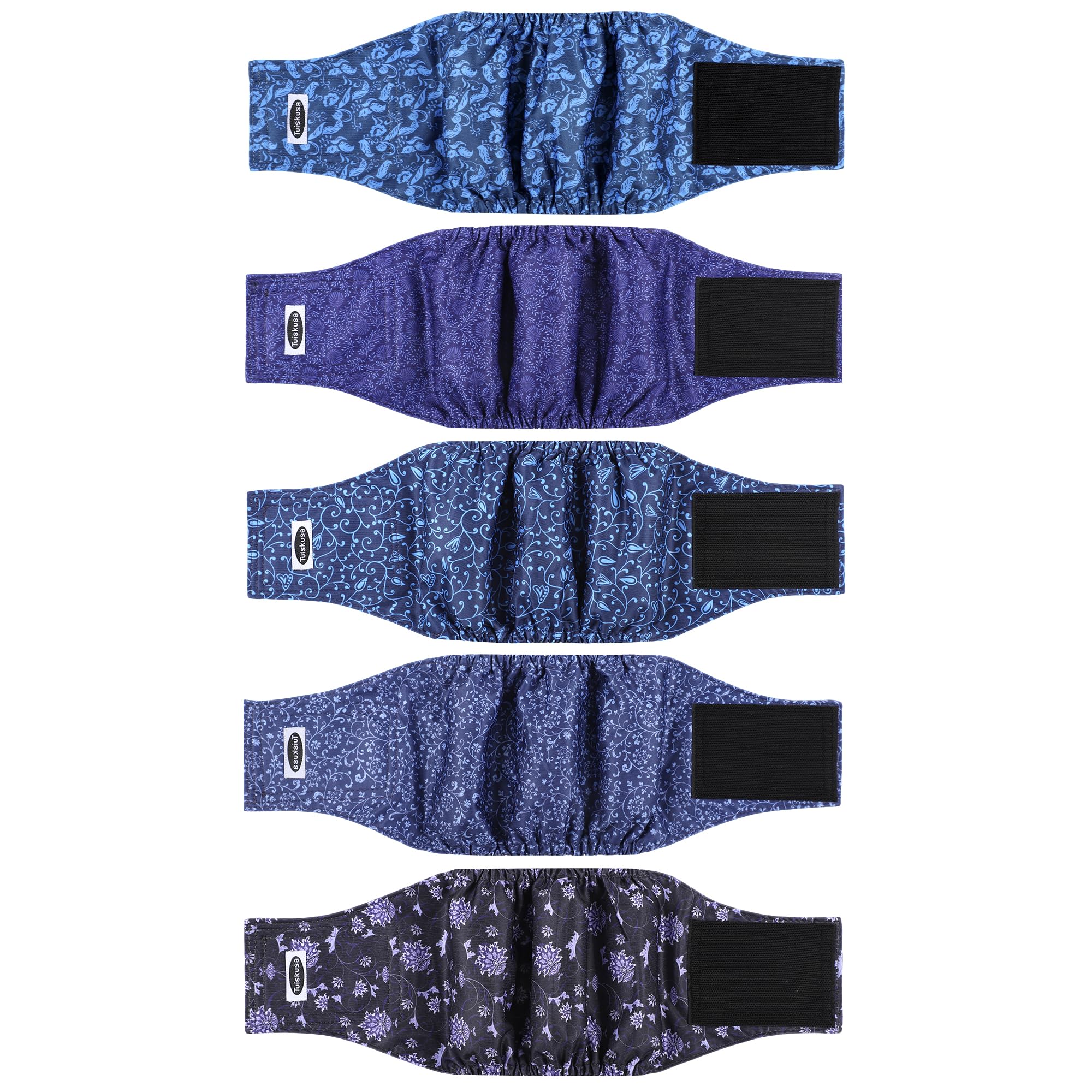 Male Dog Diapers, High Absorbing Dog Belly Bands for Male Dogs, Washable Reusable Dog Males Wraps(5 Pack)