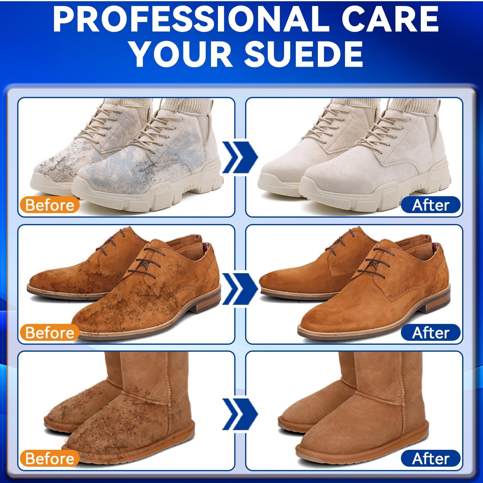 Suede Shoes Cleaner, Suede and Nubuck Cleaner with Brush & Towel, Shoe Cleaner Remove Stain & Water Mark for Suede Fabric - 3