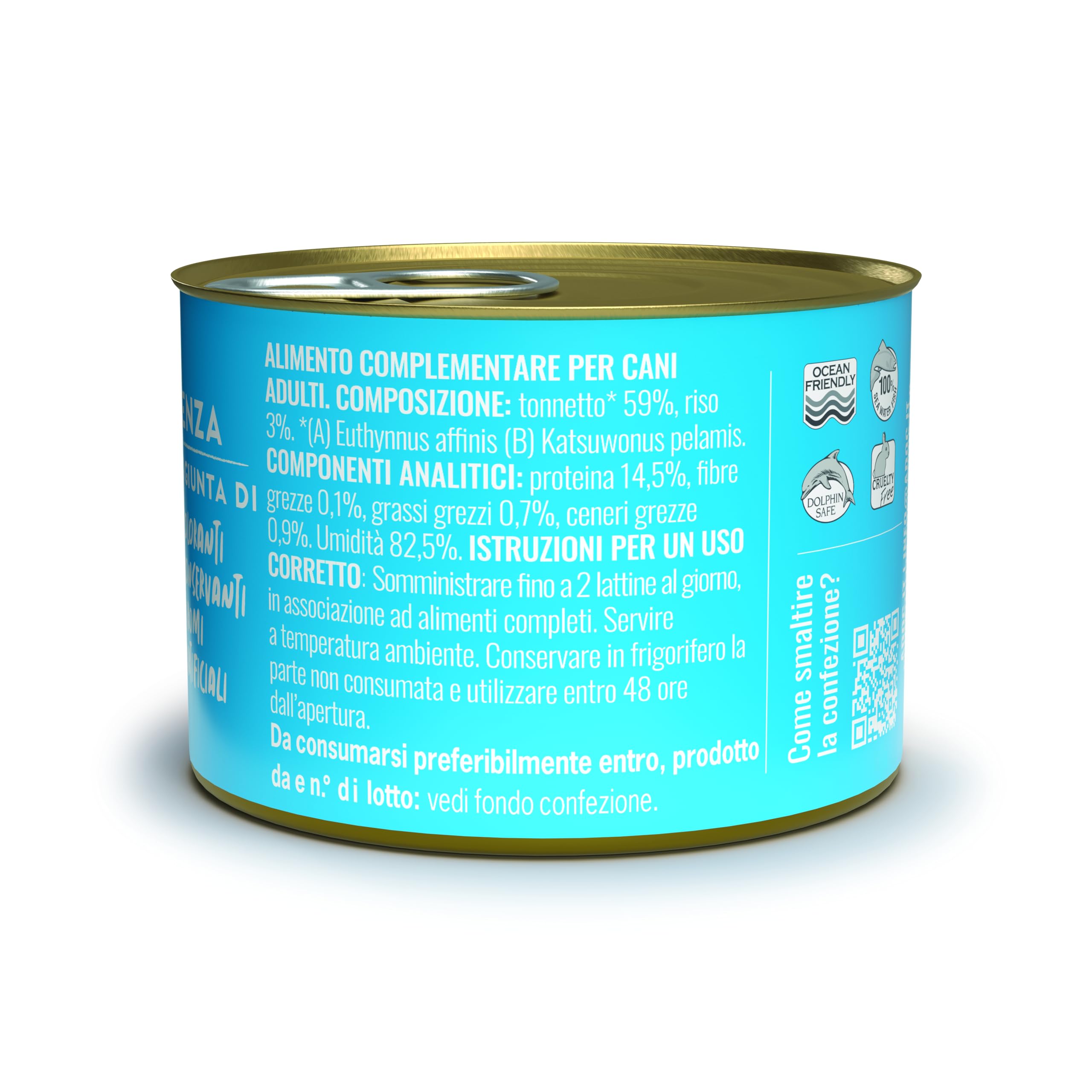 ADoC Dog Cibo Umido per Cani MIX 4 - Trancetti di Tonnetto, Filetti di Pollo, Anatra e Manzo - 24 Lattine da 170gr