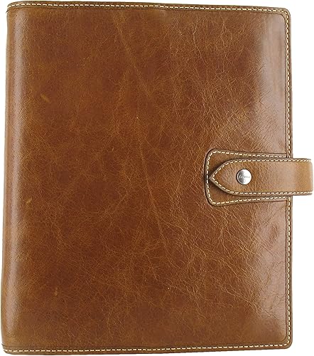 Miniatura 1 de Filofax Malden Organizador, tamaño A5, ocre, táctil, piel de búfalo de grano completo, seis anillos, con calendario de semana de algodón crema,