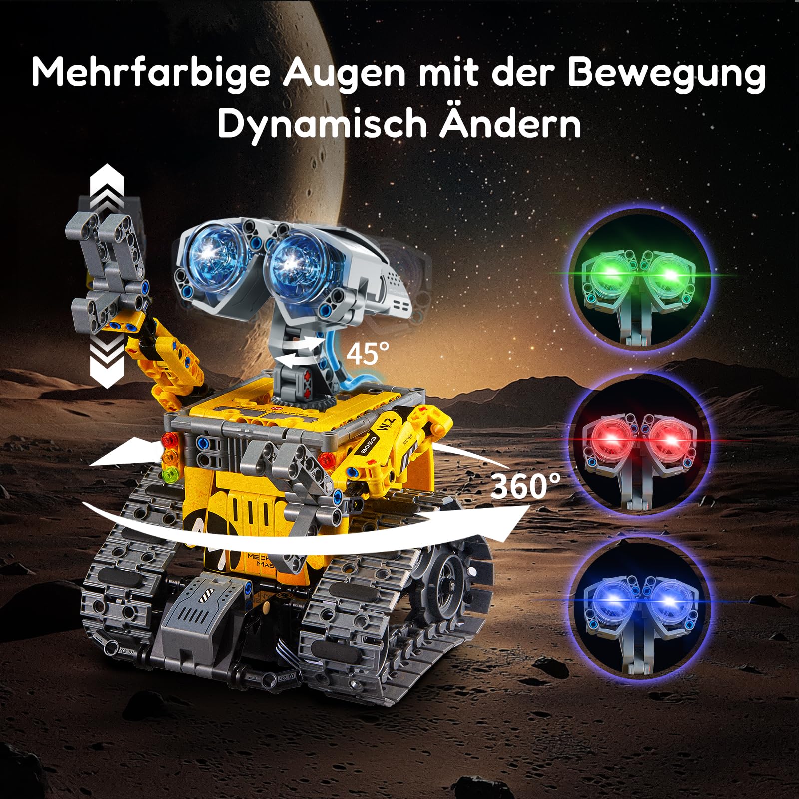 IKUPER 6-in-1 Roboter-Bausatz ab 8 Jahren mit App und Fernsteuerung | MINT Bausteine Spielzeug, Programmierbares Set für Jungen, Kinder-Geschenk zu Geburtstag und Weihnachten, 631 Teile