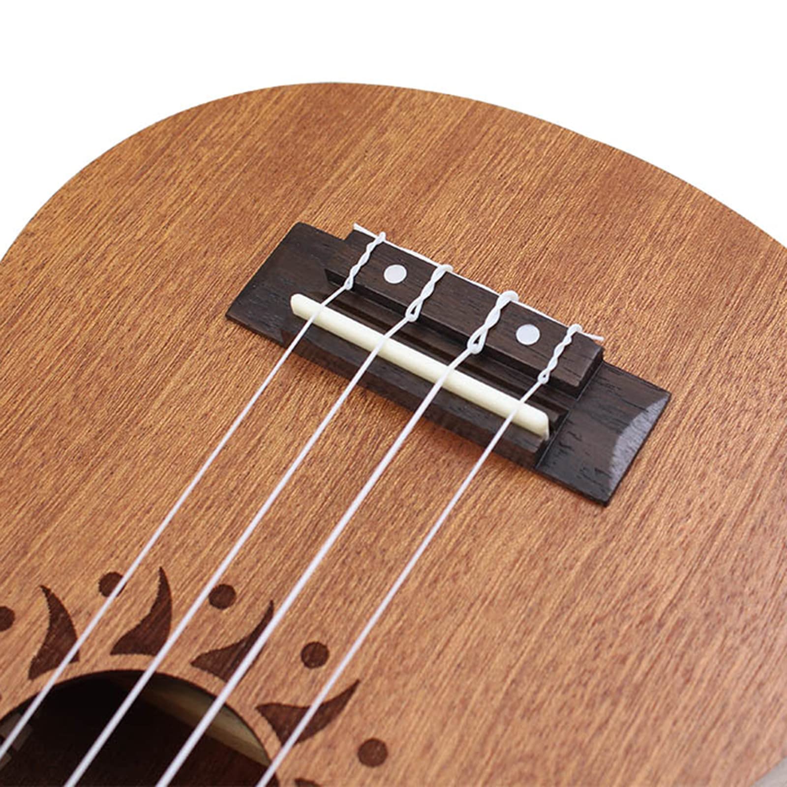 Ukulélé de démarrage hawaïen pour enfants 4 cordes Petite guitare Motif tournesol Ukulélé acoustique Cordes en nylon (53 x 3 cm)