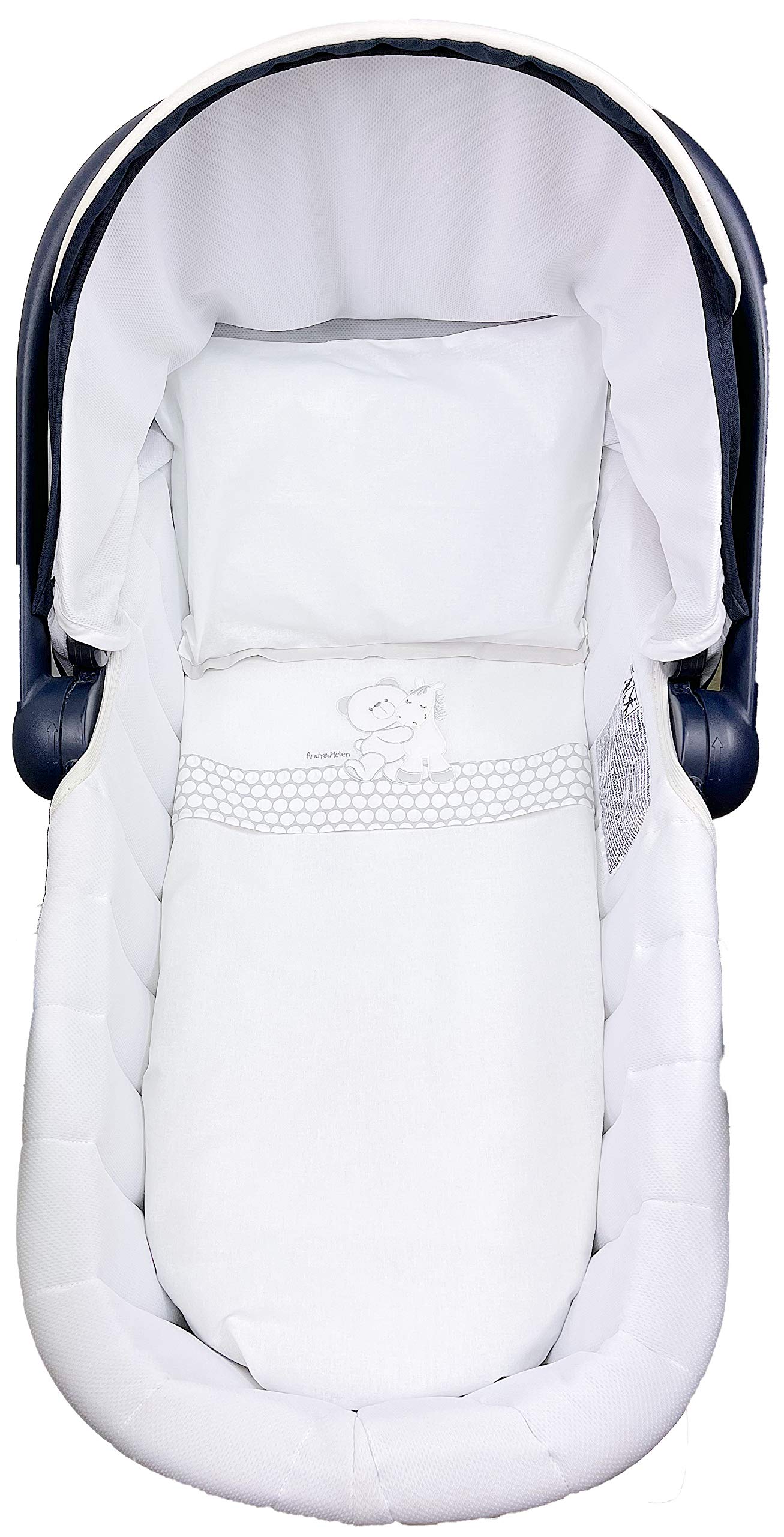 Set Lenzuola Culla Andy &amp; Helen - Ricamato In Cotone Panna