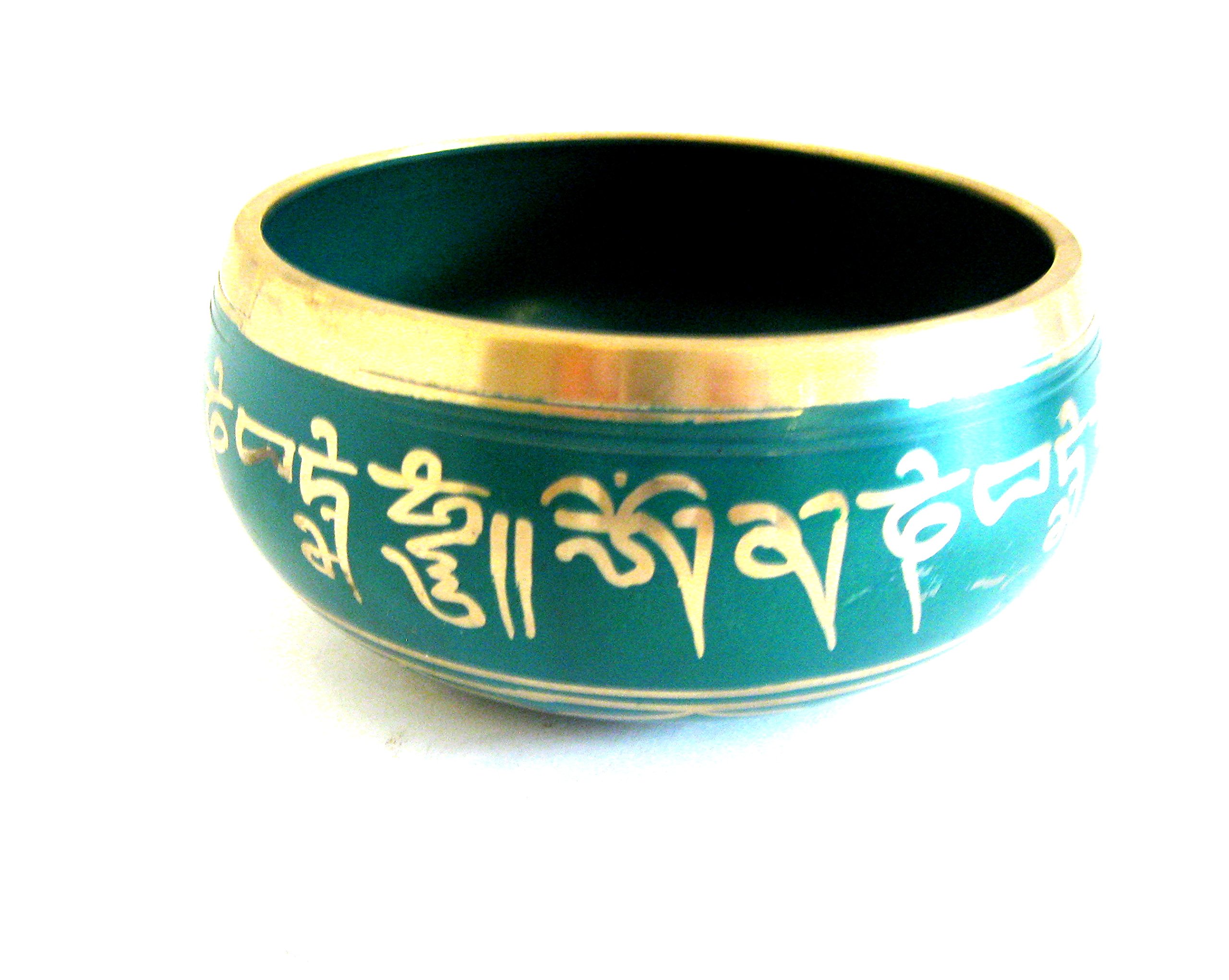 JIVE® LARGE Singing Bowl For Healing & Meditation Om Mani Padme Hum Mantra With Rosewood Mallet, Velvet Mat & Rudraksha Meditation Bracelet - JIVE® FEDERAL TRADEMARK BRAND