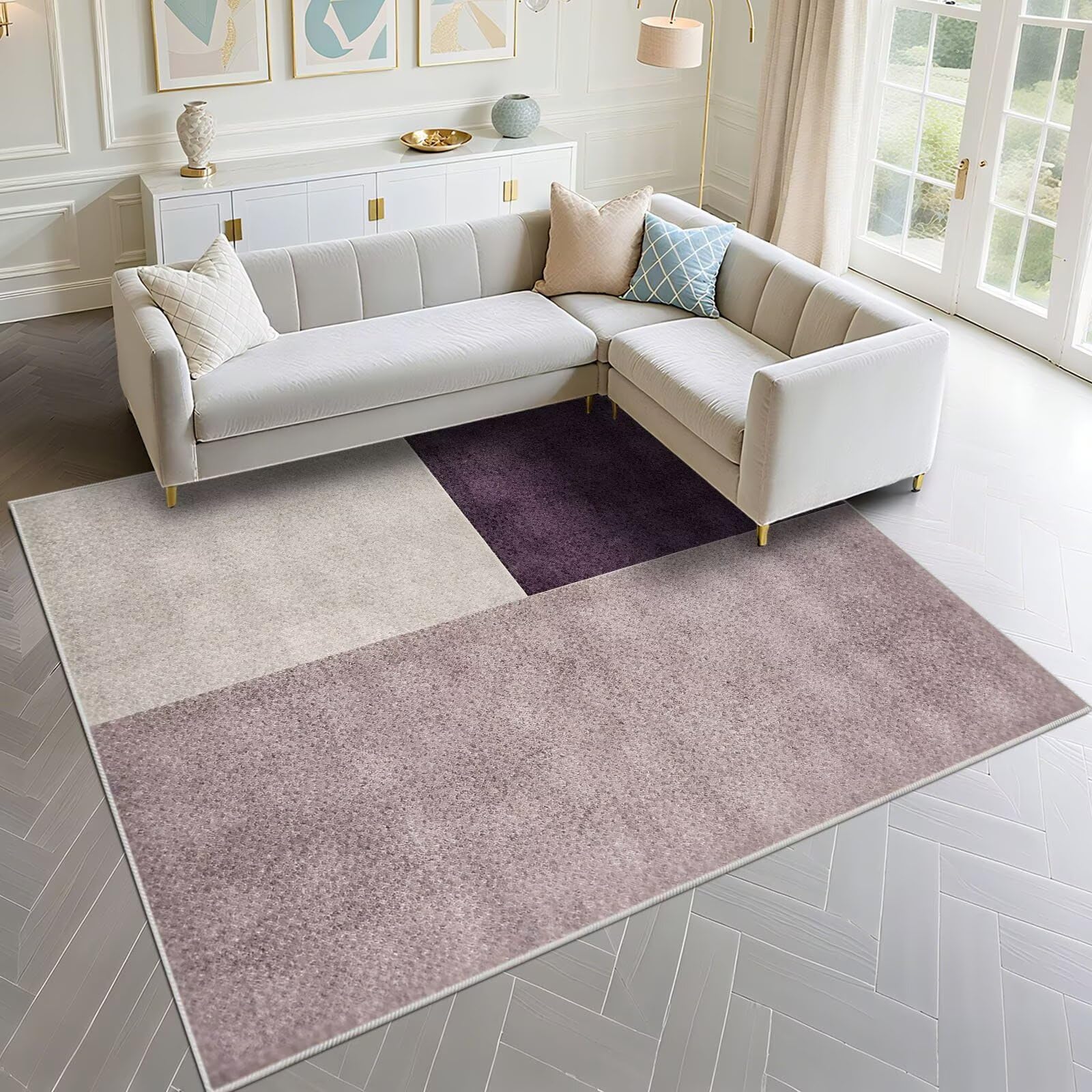 Tapis de sol enfant 200x290cm violet grand tapis anti-poussière