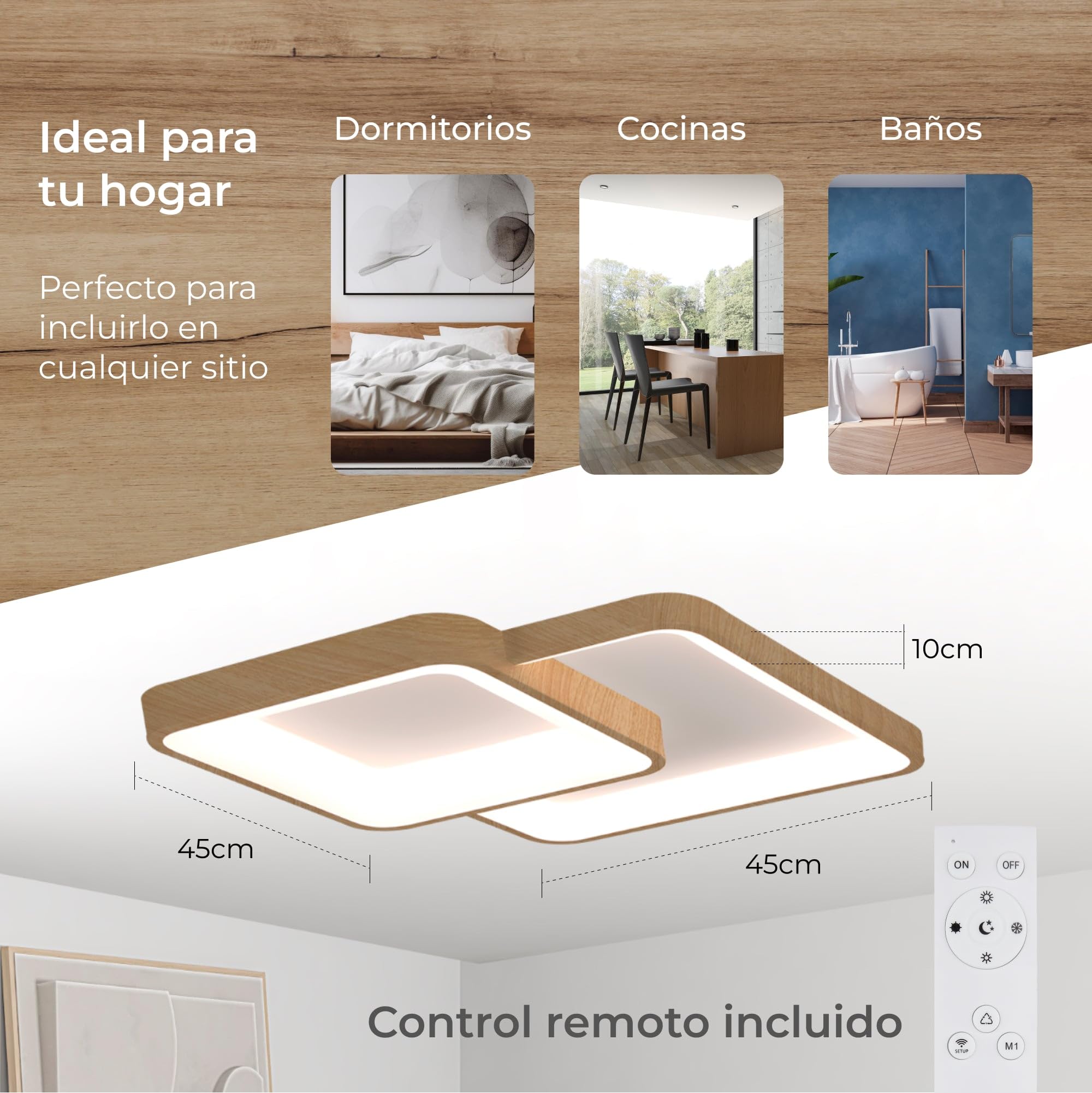 KSIX Phenomena Plafón LED Techo con Wifi - Lámpara Techo Dormitorio con Asistente de voz y APP propia - Plafones de Techo Modernos para la Casa - Ideal para Sala de Estar, Comedor, Dormitorio