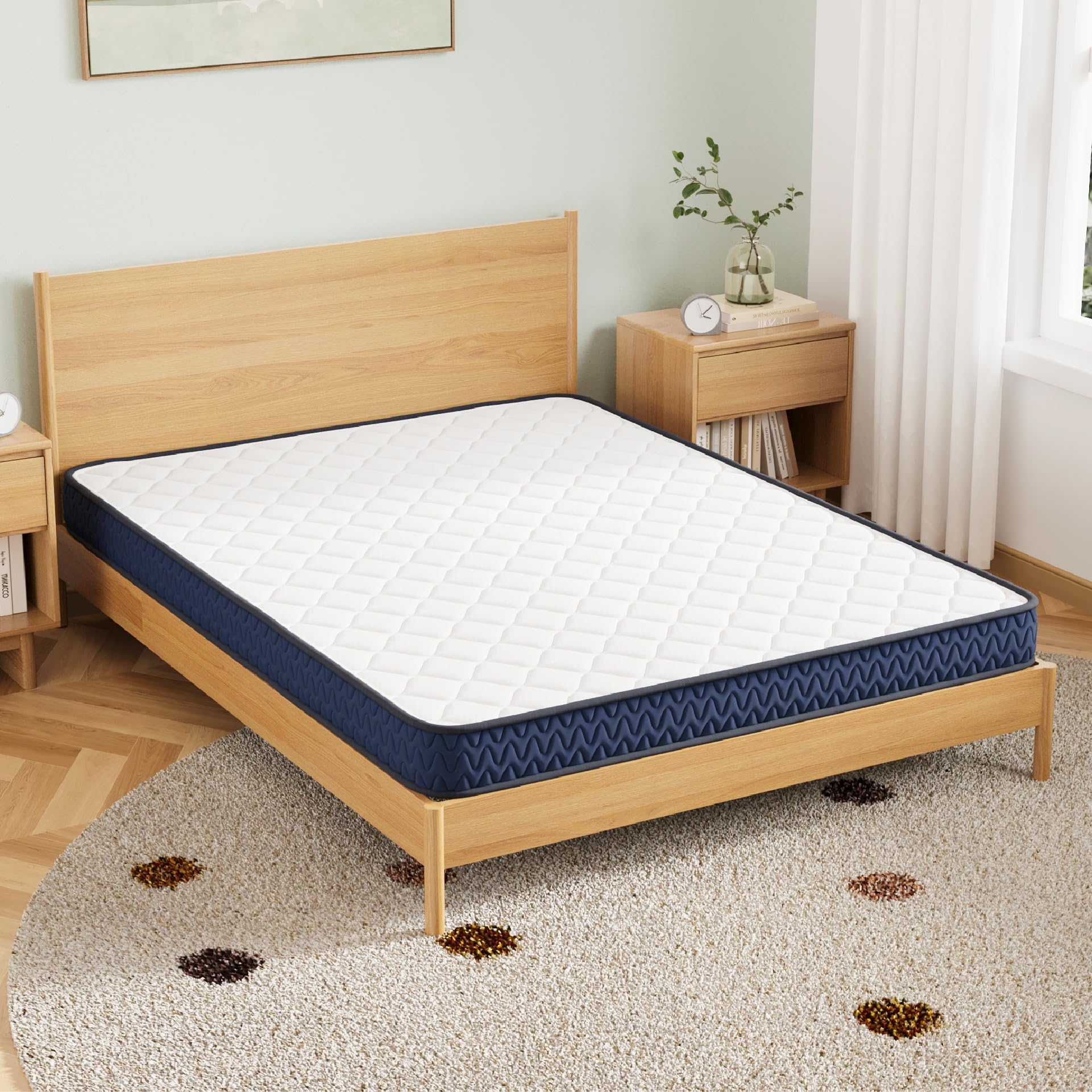 Full Size Firm 6 Inch Memory Foam Mattress, Super Soft Foam with Breathable Quilted Cover, Fiberglass Free, Mattress A Box, Adjustable Base Compatible, Limited Warranty