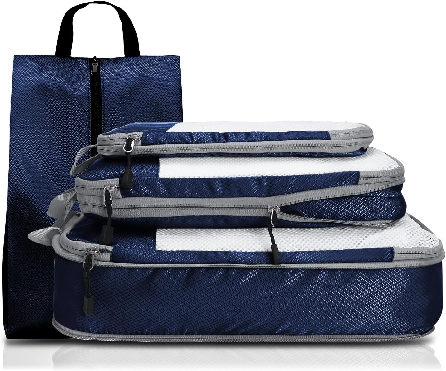 NICOSHOW Compression Packing Cubes Travel Organizer, Navy Packing Cubes