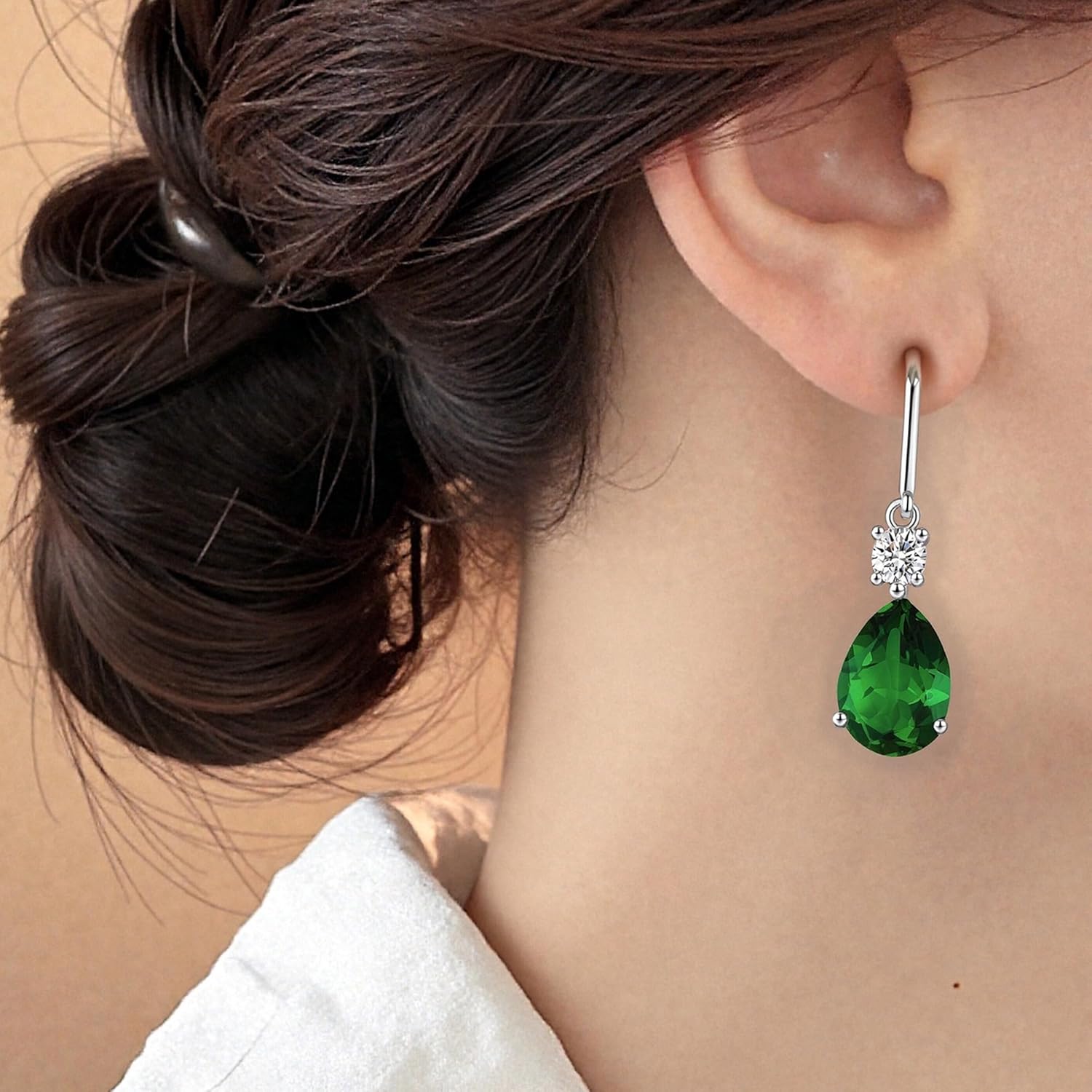 Teardrop Dangle Drop Earrings -925 Sterling Silver Birthstone Earring Jewelry Birthday Gifts for Women,Girlfriend,Wife,Mom - Graduation, Friendship,Birthday, Anniversary - Image 5