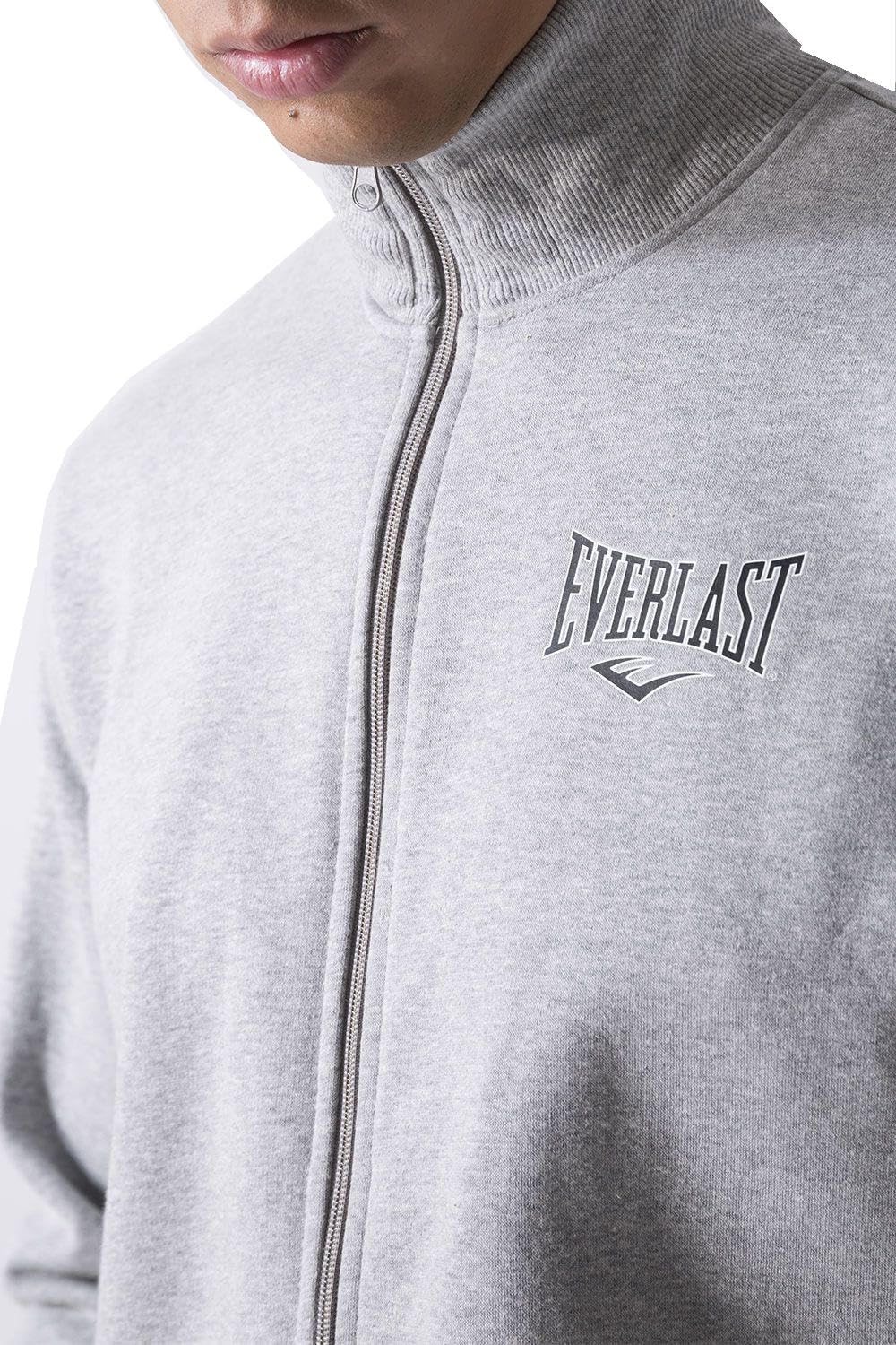 Everlast Tuta da Ginnastica Uomo Completo Sportivo, Grigio/Nero, L | Cotone Felpato, Set per Sport e Tempo Libero, Per Palestra