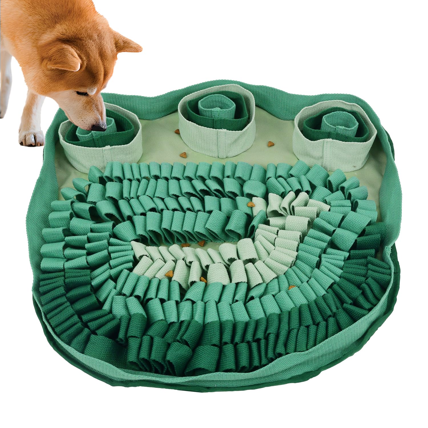 Green Snuffle Mat: Interactive Sniff Puzzle, Slow Feeder Dog Treat Mat - Non-Slip, Portable, Durable