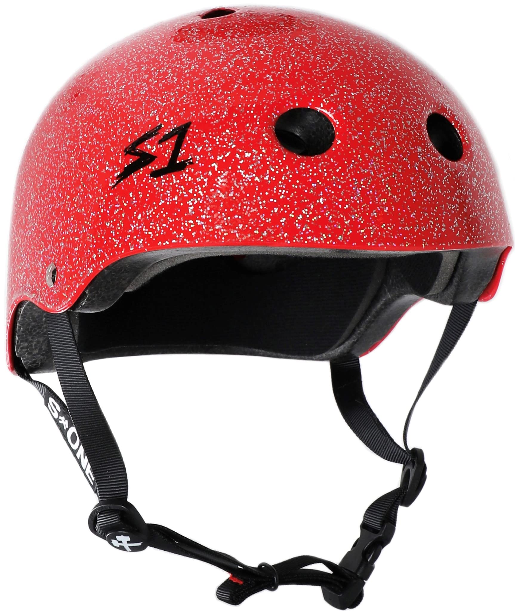 S1 Lifer Helmet for Skateboarding, BMX, and Roller Skating - EPS Fusion Foam, CPSC & ASTM Certified - Red Gloss Glitter X-Small (52.1 cm) — image 1