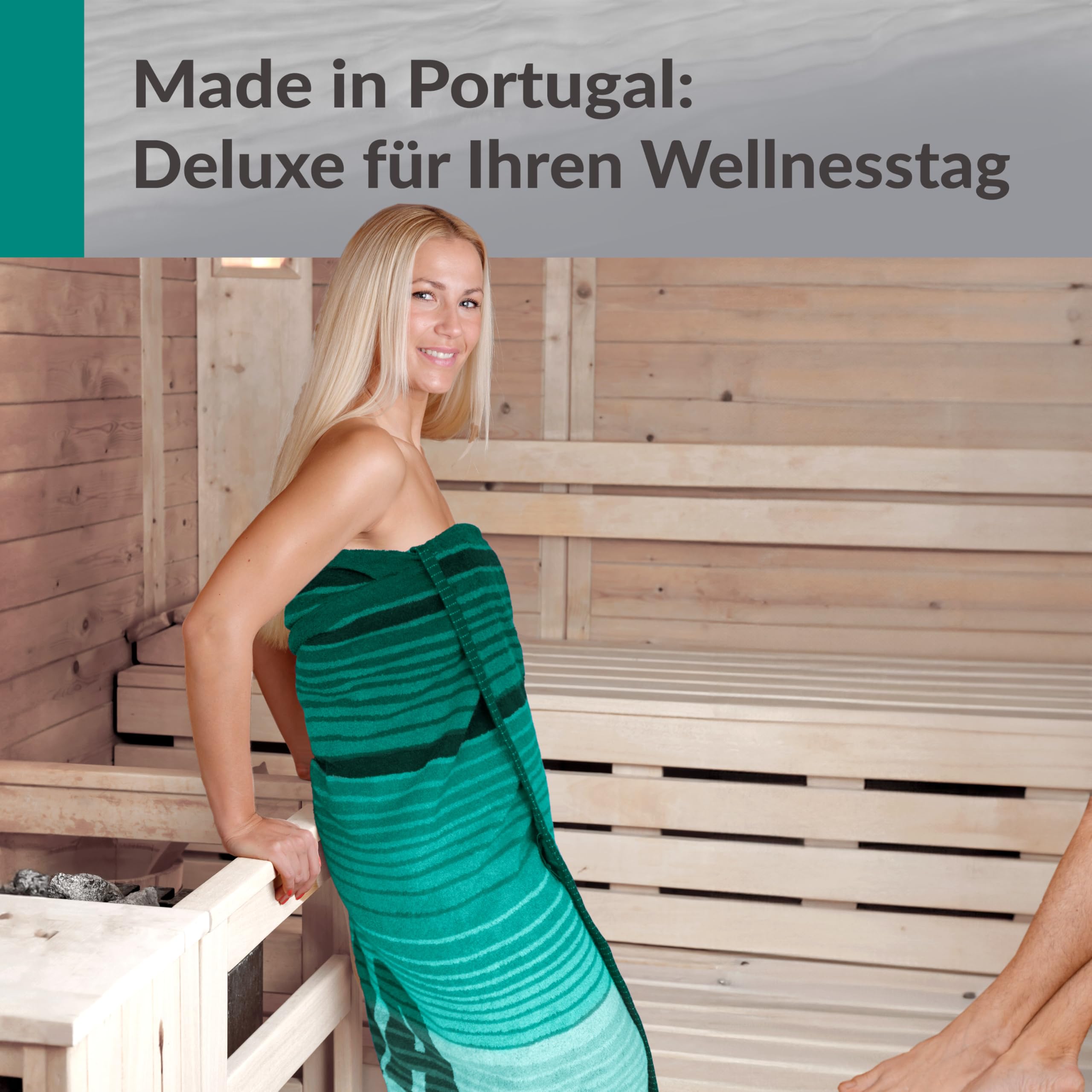 Lashuma großes Saunahandtuch 85x200 cm, Oslo XXL Saunatuch in Türkis Grün | 480 GSM Frottee aus 100 % Baumwolle, saugstark und weich, für Damen und Herren, geeignet für Sauna, Wellness und Bad