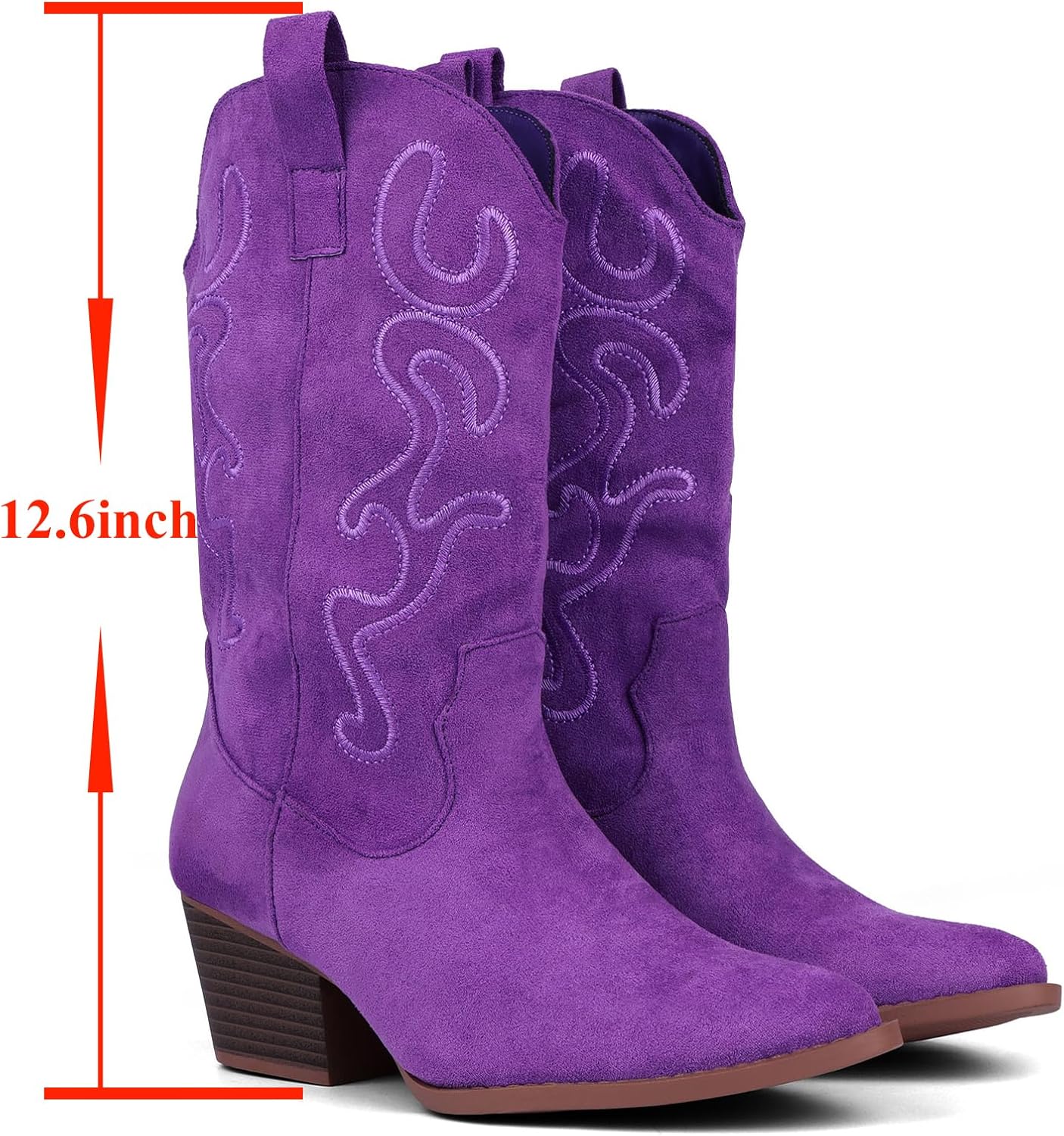 Bandkos Cowboy Boots for Women Cowgirl Mid Calf Western Embroidered... - Picture 51 of 70