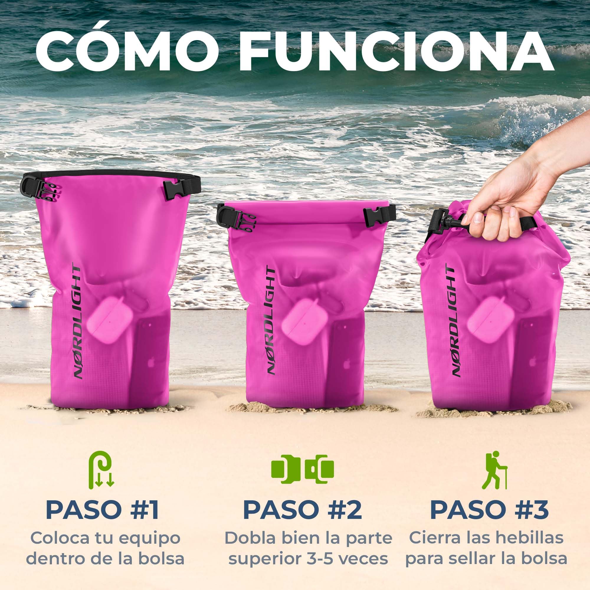 Nordlight Mochila Impermeable Roll Top 25L - Hybrid 25" | Bolsa Seca Con Compartimento Para Portátil De 15 Pulgadas, Bolsillos Exteriores E Interiores, Sistema De Transporte Acolchado — view 8