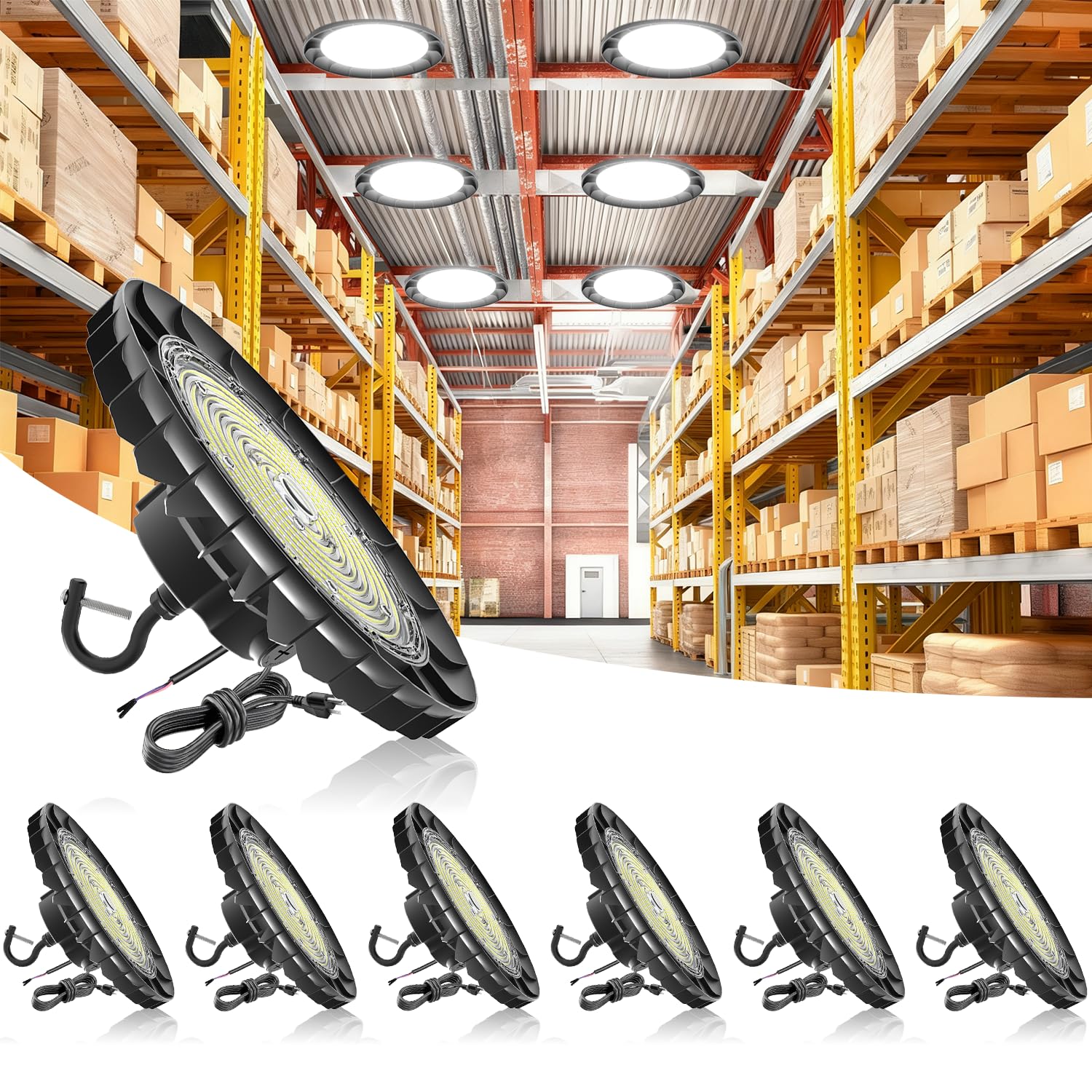 UFO LED High Bay Light 240W 6Pack Upgrade 38 400LM 160LM W ETL Listed High Bay LED Shop