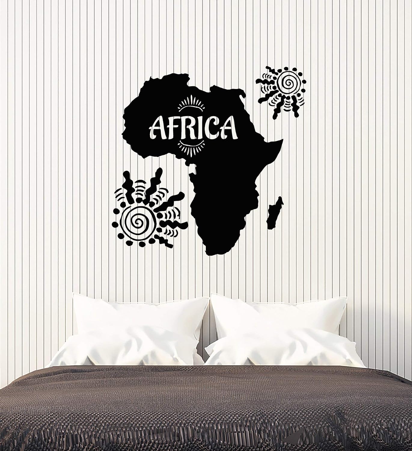 Vinyl Wall Decal Africa Map African Style Home Decoration Room Stickers Mural Large Decor (ig6056) Black