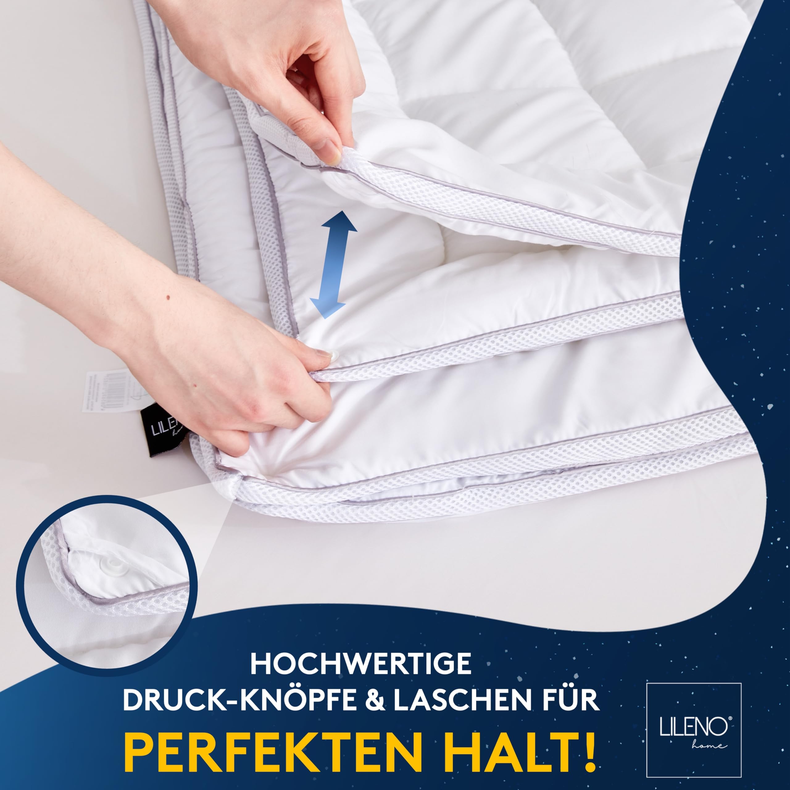 LILENO HOME Premium 4-Jahreszeiten Bettdecke 200x200 cm [2er Set] mit CoolComfort Klimanetz - Bettdecke 200x200 cm bestehend aus 2 Bettdecken - als Sommer u. Winter Decke - Kochfest bis 95°C