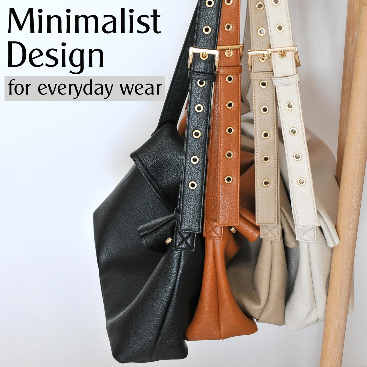 HOXIS Messenger Bag for Women Crossbody Purse Vegan Leather Foldover Shoulder Handbag