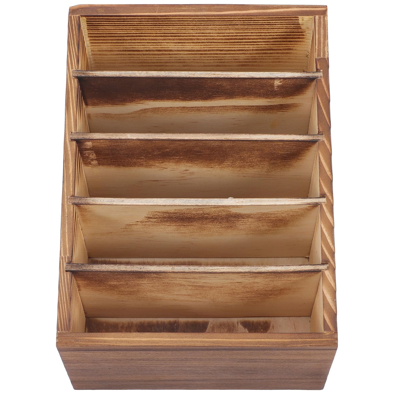 Gatuida Caja Organizadora de Madera Diseño Retro y Compartimentos Múltiples para Teléfonos y Material de Oficina, Adecuado para Escritorio y Sala de Reuniones